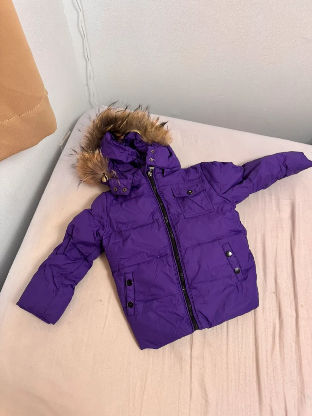 Kids Purple Padded Snowsuit Size 3T image indicator(2)