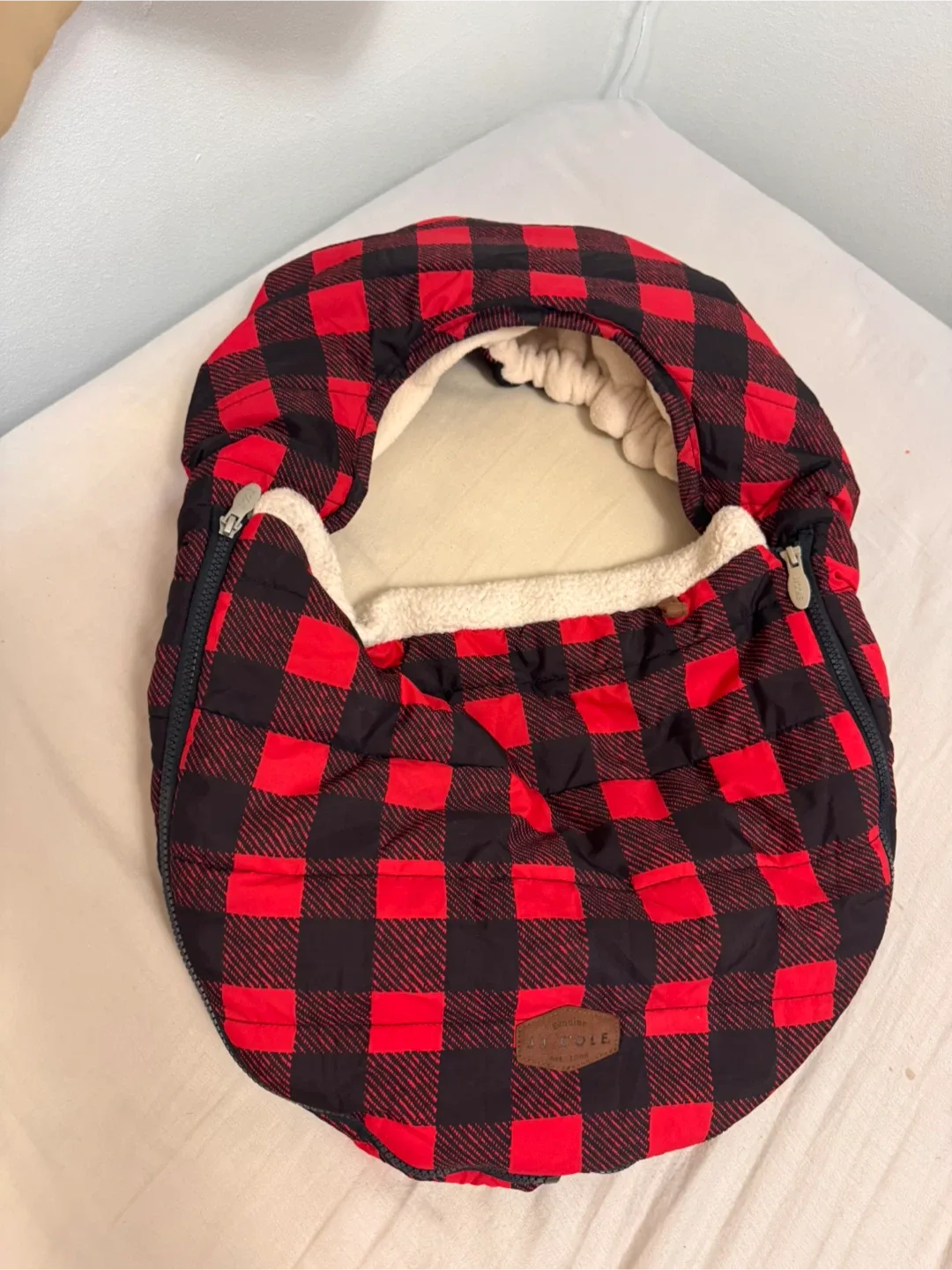 JJ Cole Car Seat Cover - Red/Black Plaid image indicator(2)