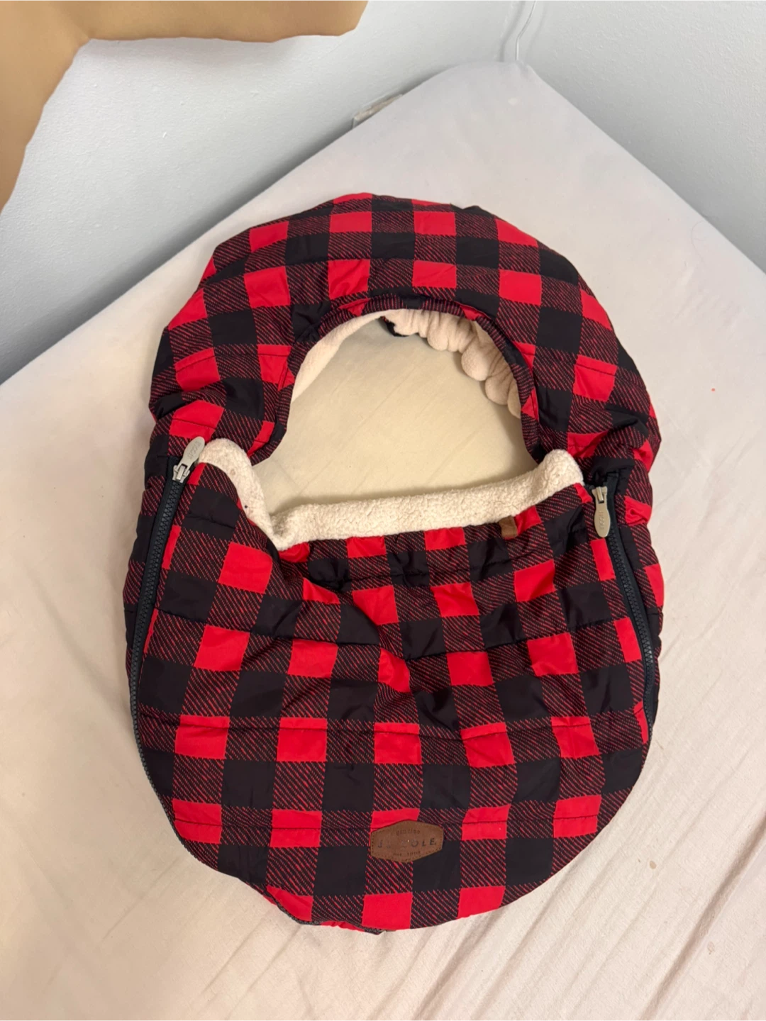 JJ Cole Car Seat Cover - Red/Black Plaid