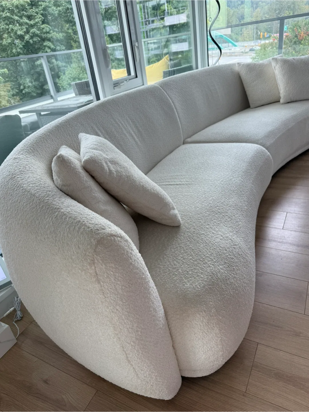 White Boucle Sofa, Armchair, and Coffee Table Set image indicator(3)