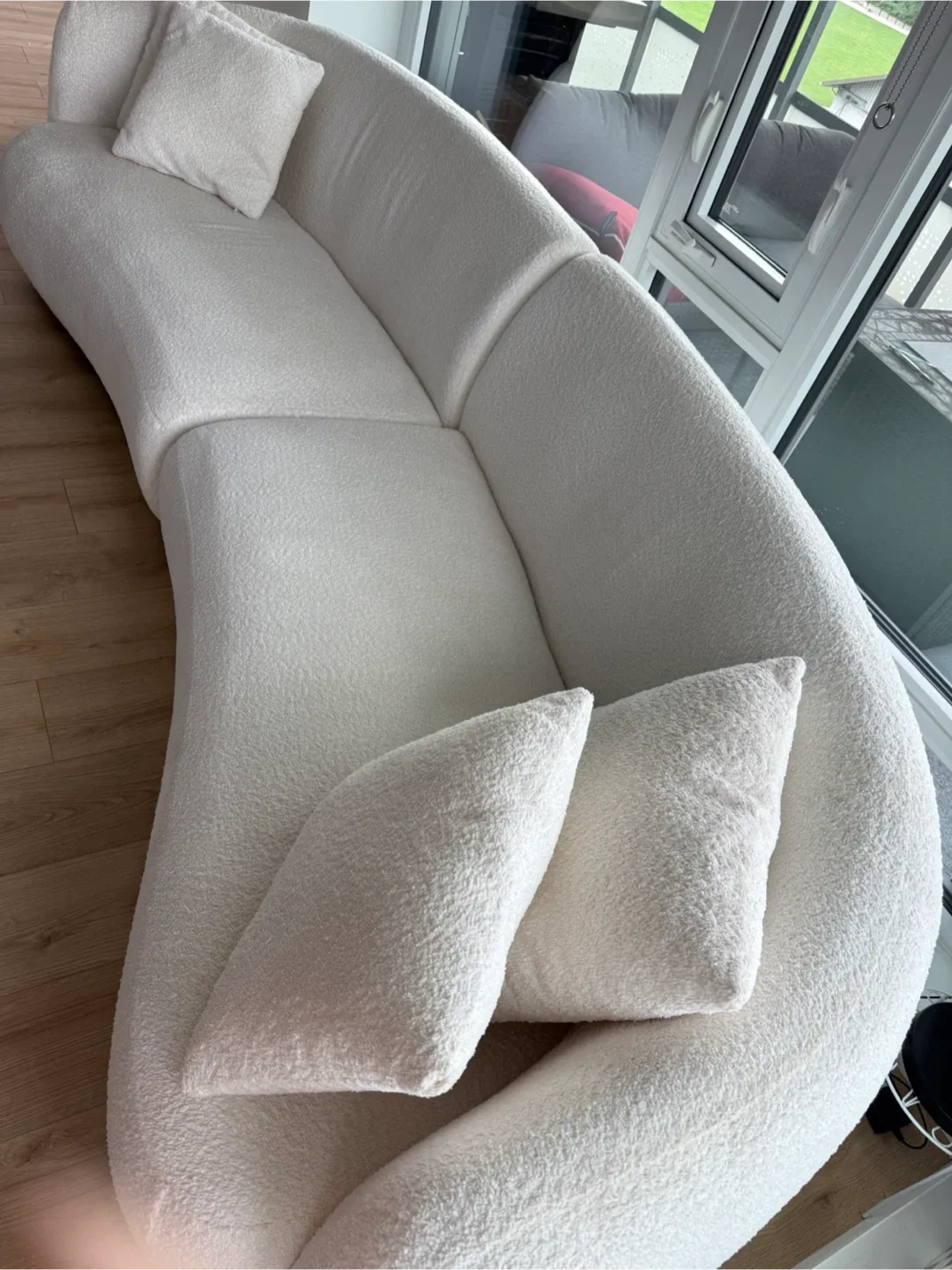 White Boucle Sofa, Armchair, and Coffee Table Set image indicator(4)