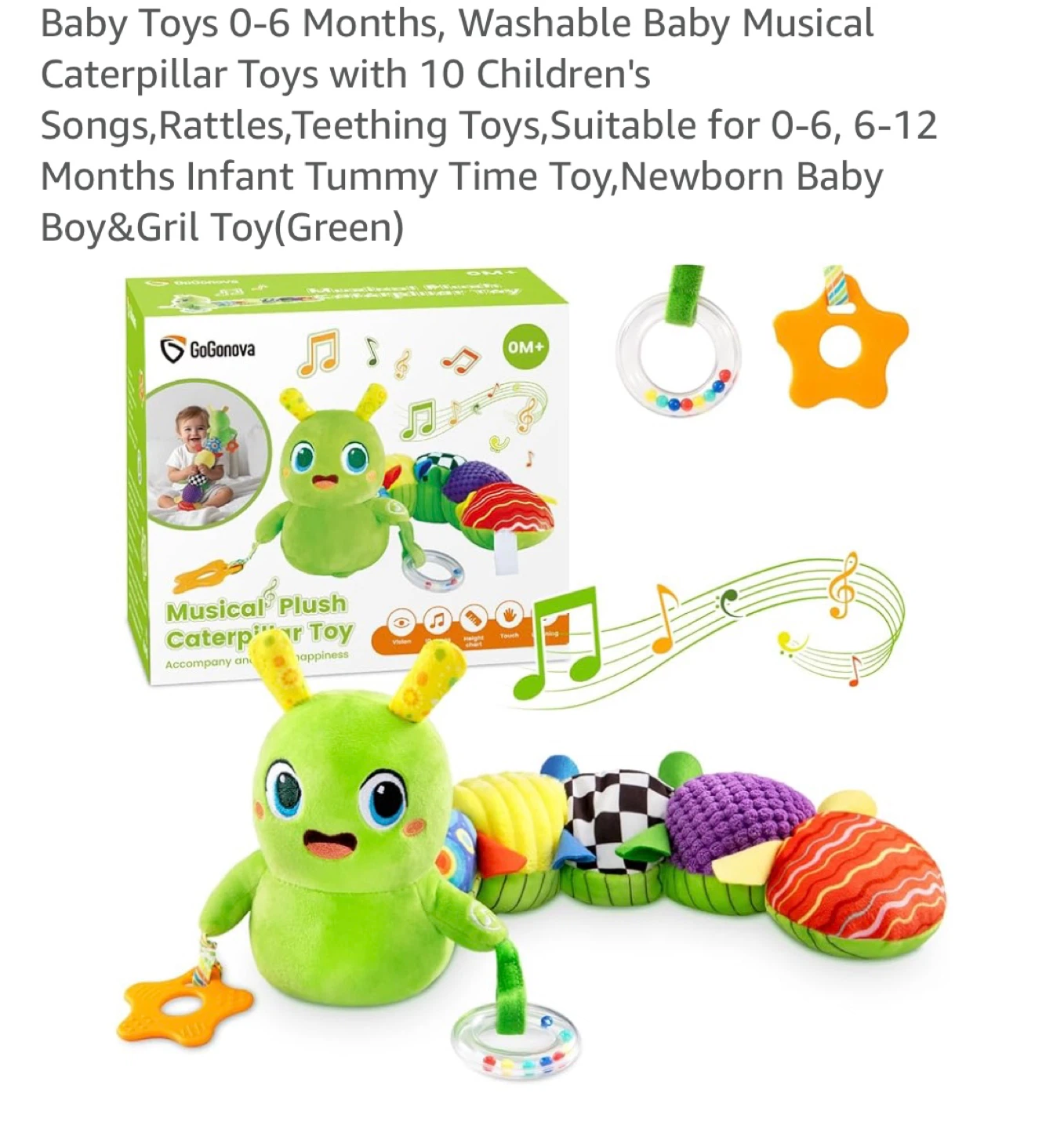 Gogobanova Musical Caterpillar Plush Toy - New!
