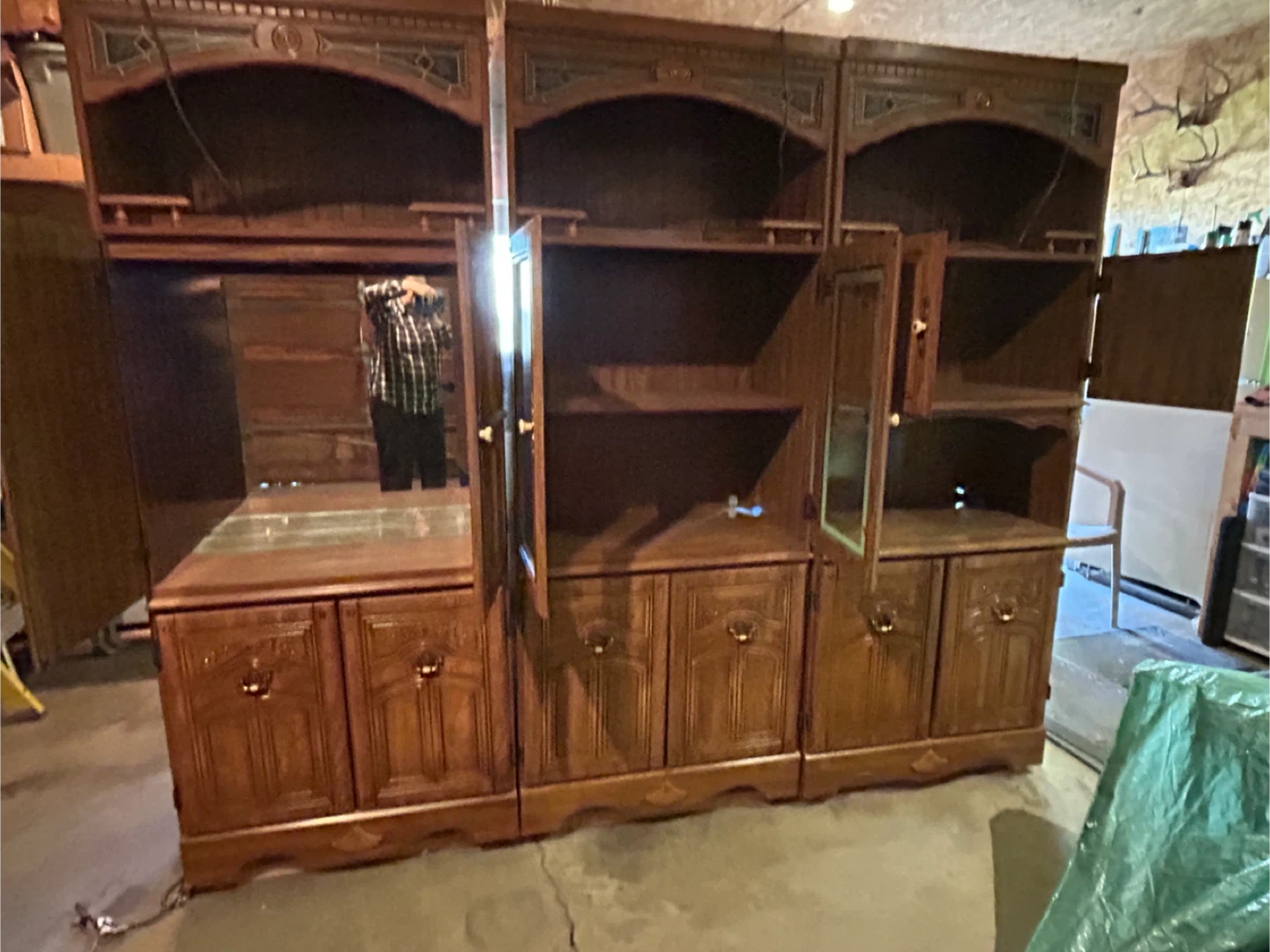 Vintage Wood Wall Unit/Entertainment Center