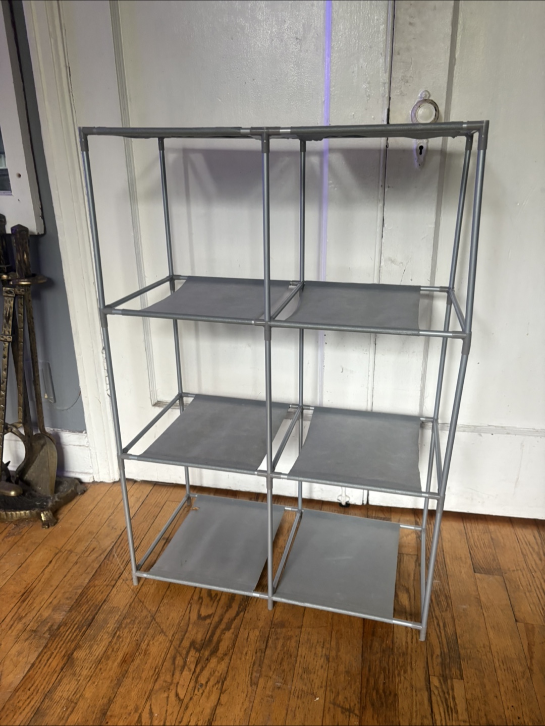 Grey Metal & Canvas Shelf Unit - photo 2