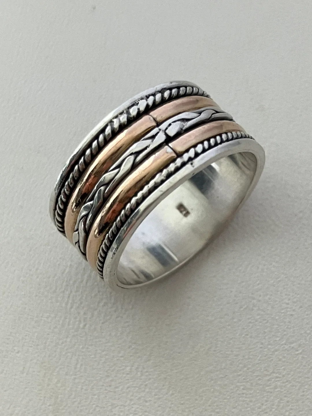 Sterling Silver & Gold Spinner Ring image indicator(2)