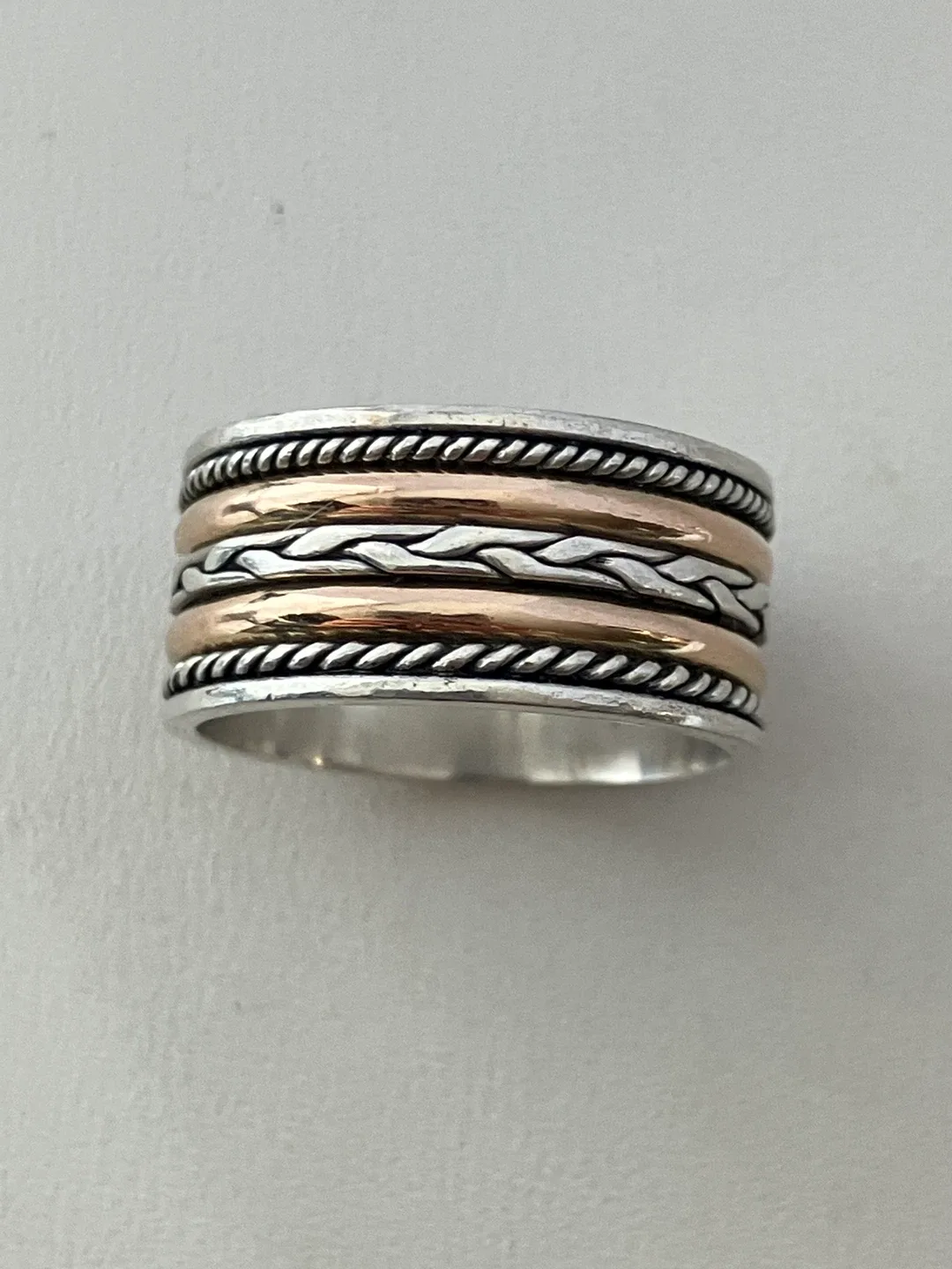 Sterling Silver & Gold Spinner Ring thumbnail
