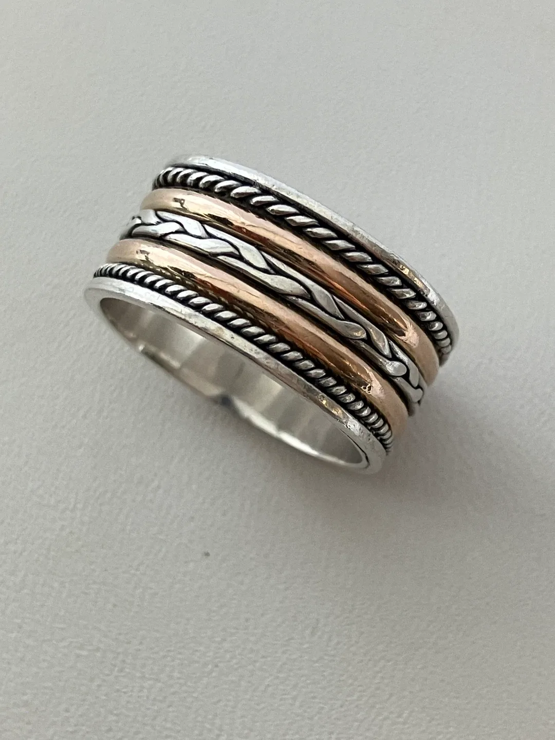 Sterling Silver & Gold Spinner Ring image indicator(3)