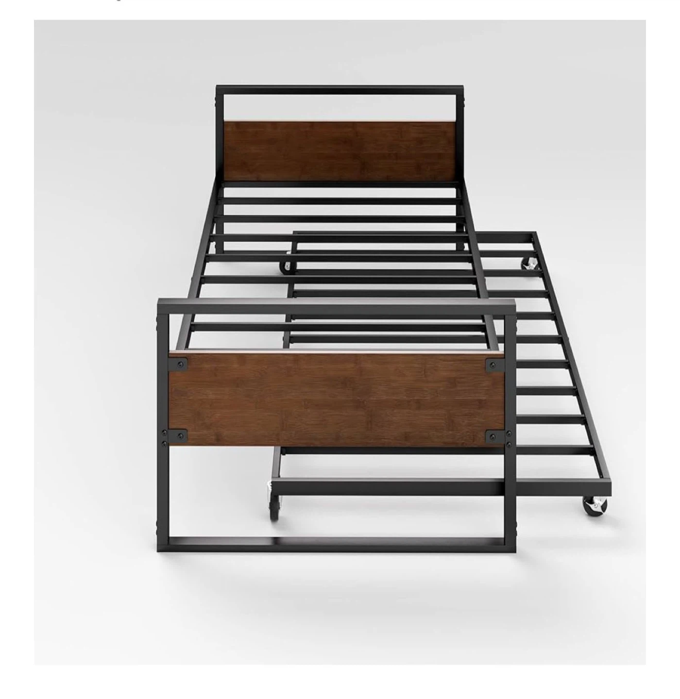 Metal & Wood Bed Frame - Twin Size