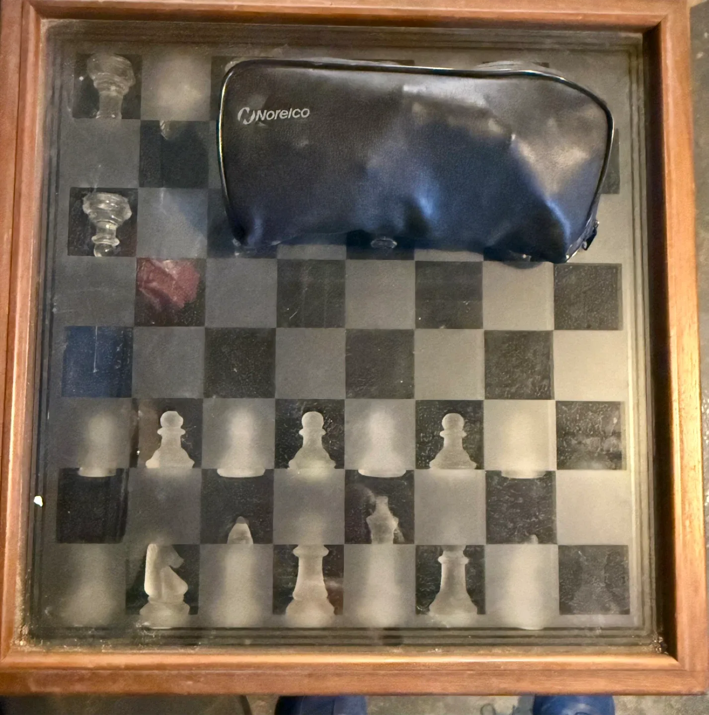 Glass Chess Set with Carrying Case