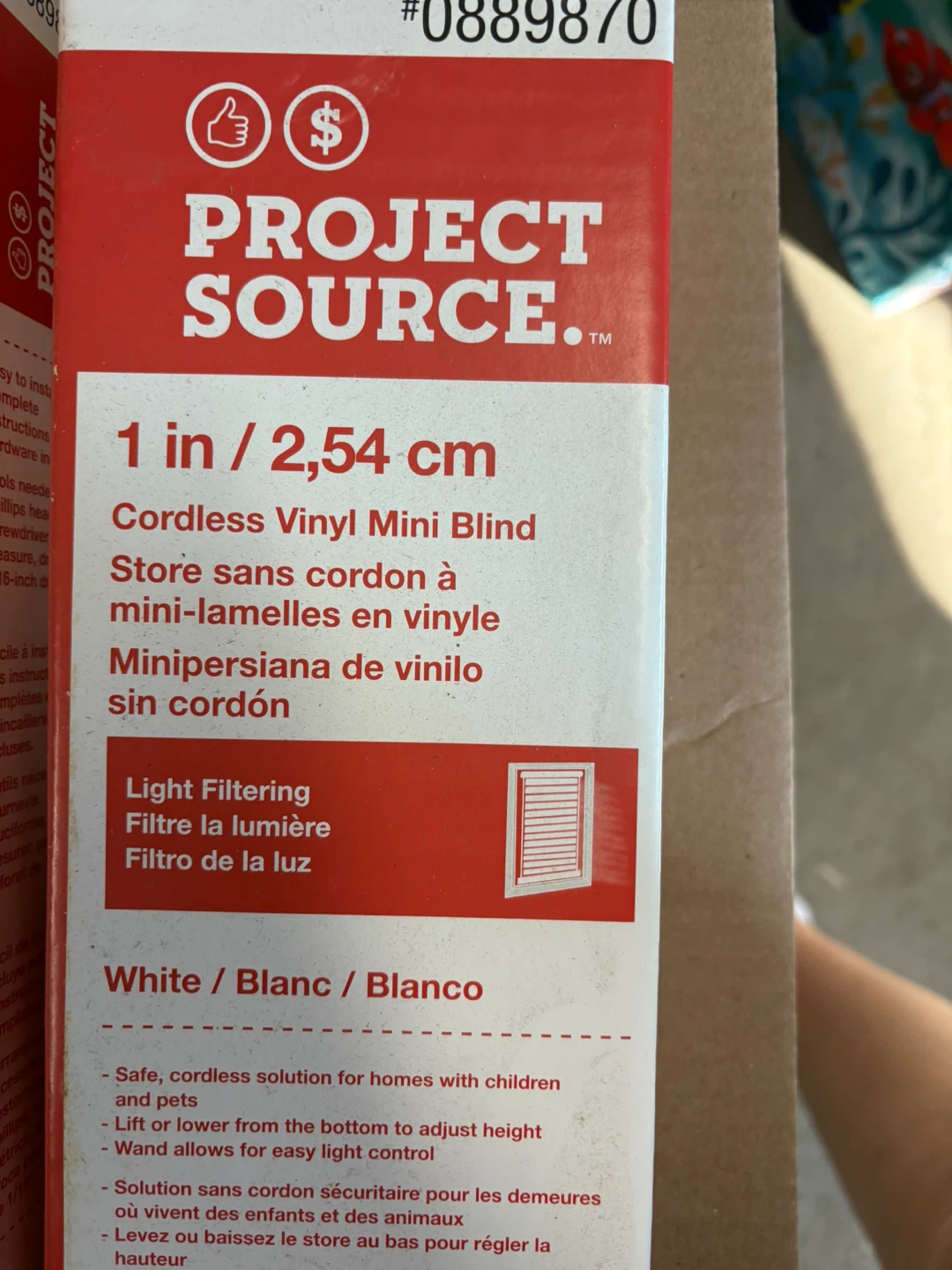Project Source Cordless Vinyl Mini Blind 36x64 White
