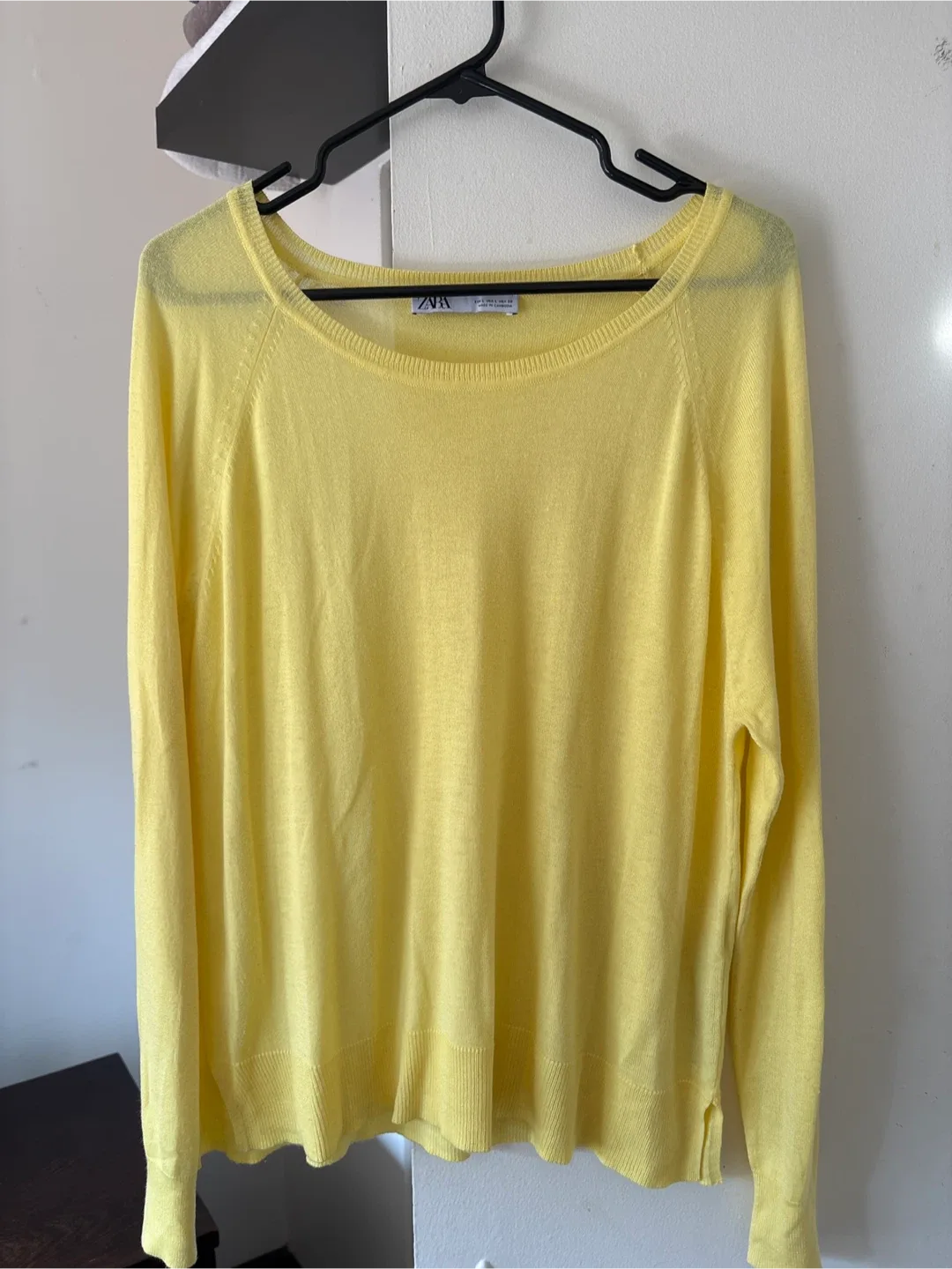 Zara Yellow Knit Sweater - Size L thumbnail
