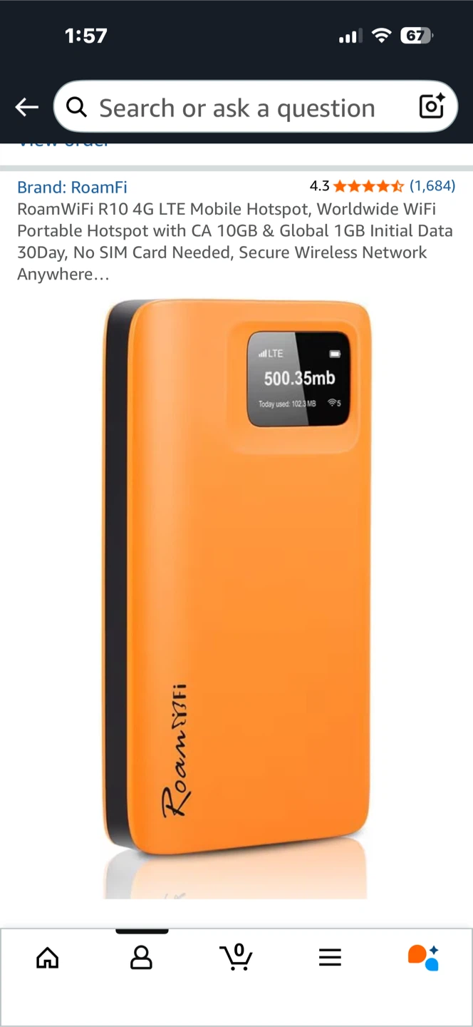 RoamWiFi R10 4G LTE Mobile Hotspot - Orange - photo 3