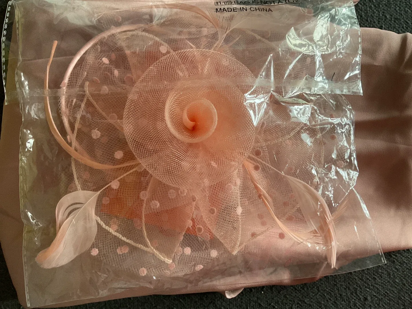 New Izoe Fascinator Hat - Peach thumbnail
