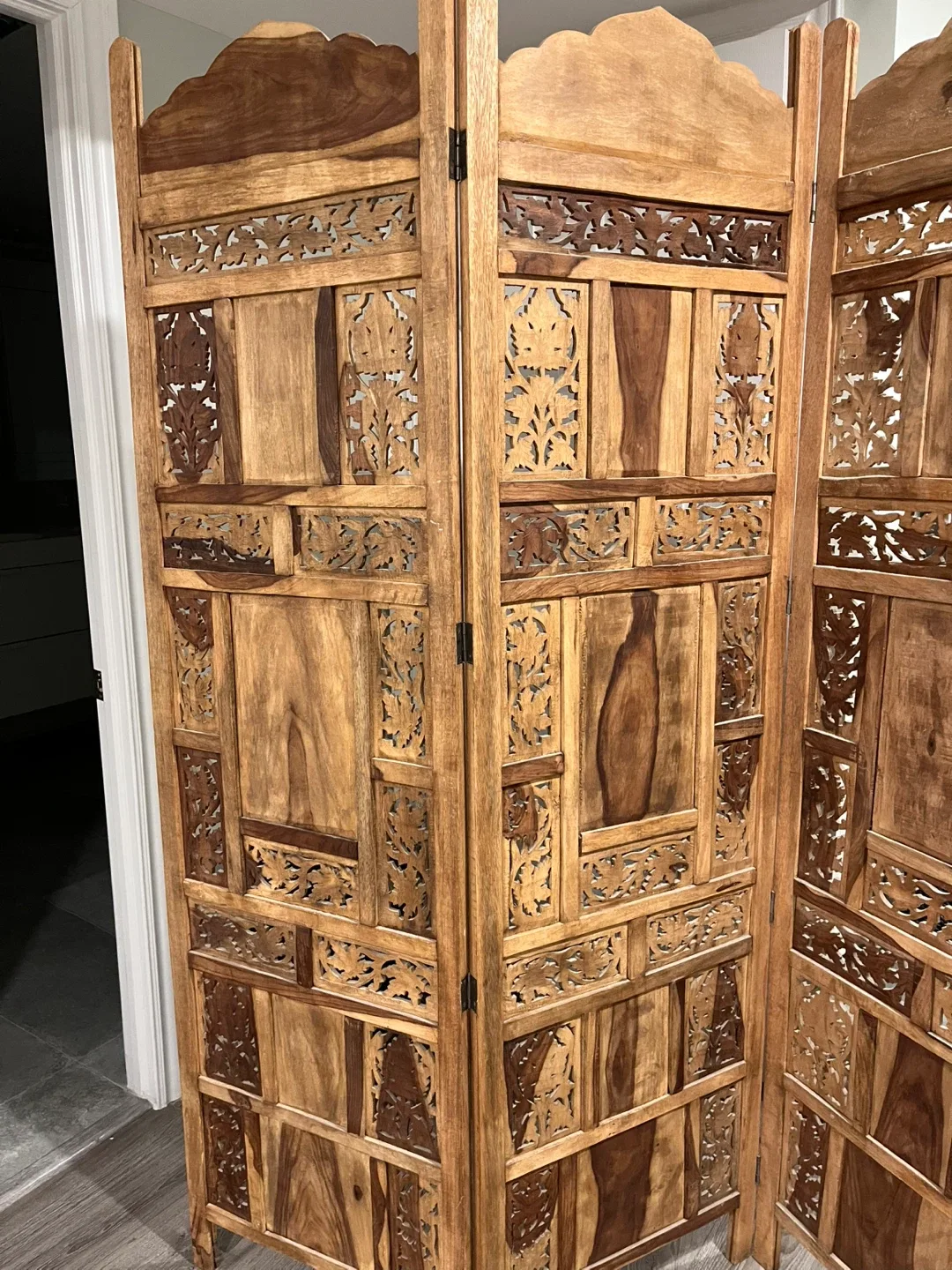 Teak Wood Room Divider Screen beautiful image indicator(3)