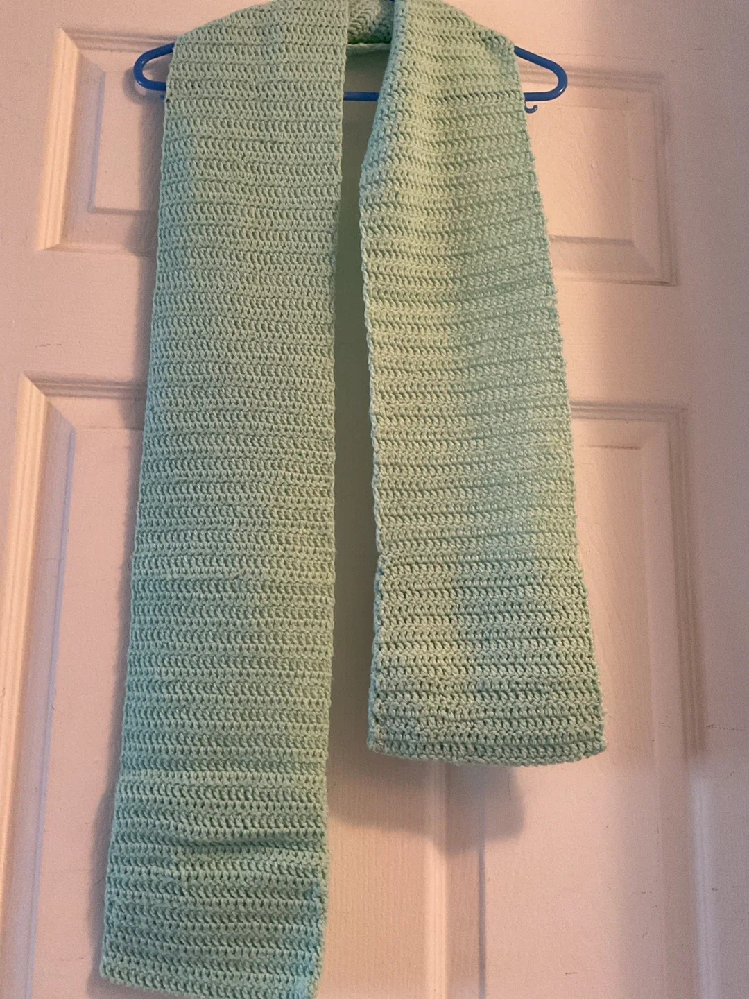 Crocheted Scarf with Pockets - Mint Green thumbnail