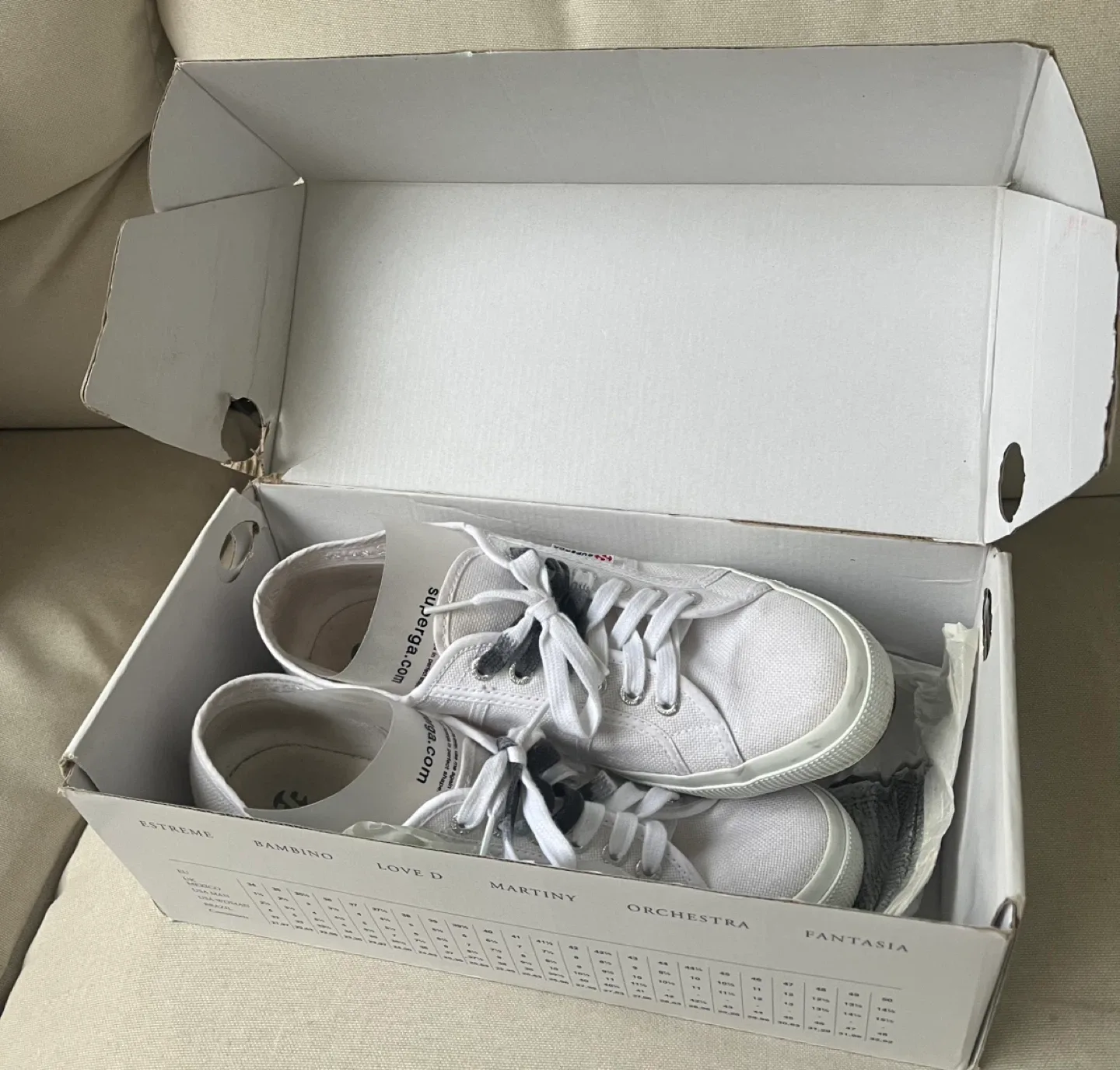 Superga Classic White Sneakers US Size 10.5-11 image indicator(6)