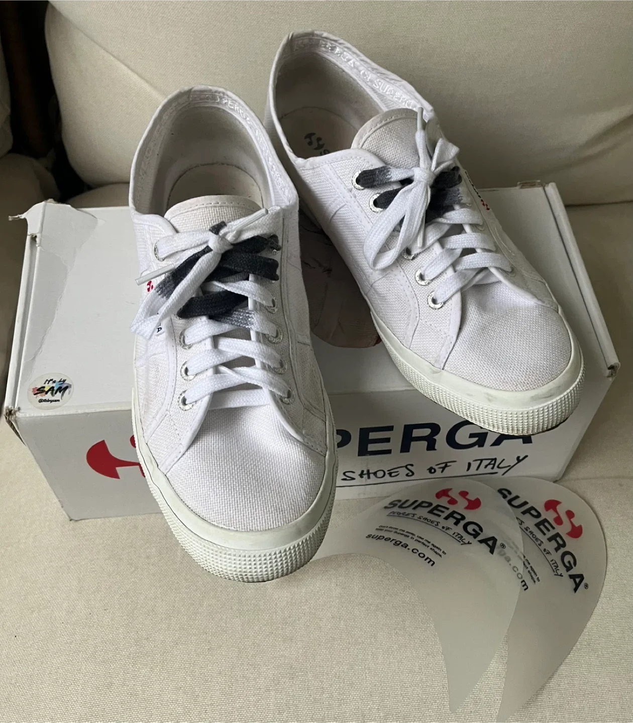 Superga Classic White Sneakers US Size 10.5-11 image indicator(2)