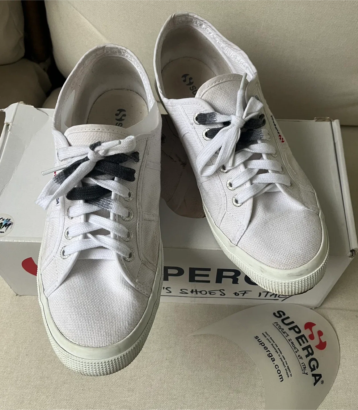 Superga Classic White Sneakers US Size 10.5-11 image indicator(7)