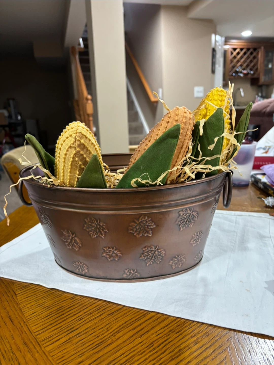 Decorative Copper Planter with Corn - photo 3