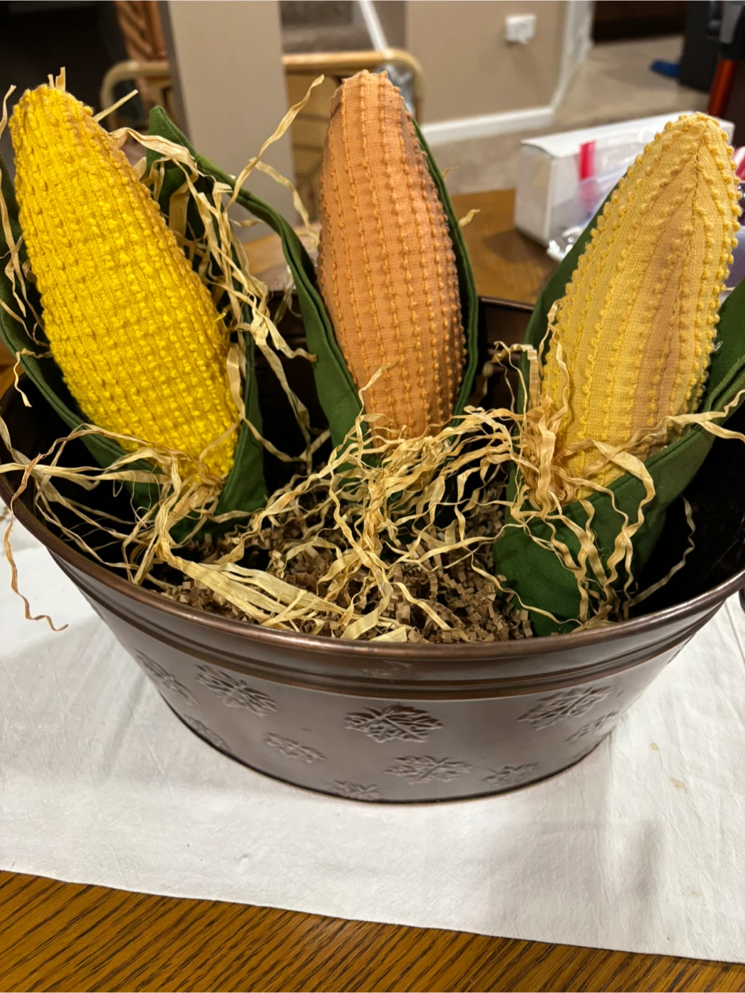 Decorative Copper Planter with Corn - photo 2