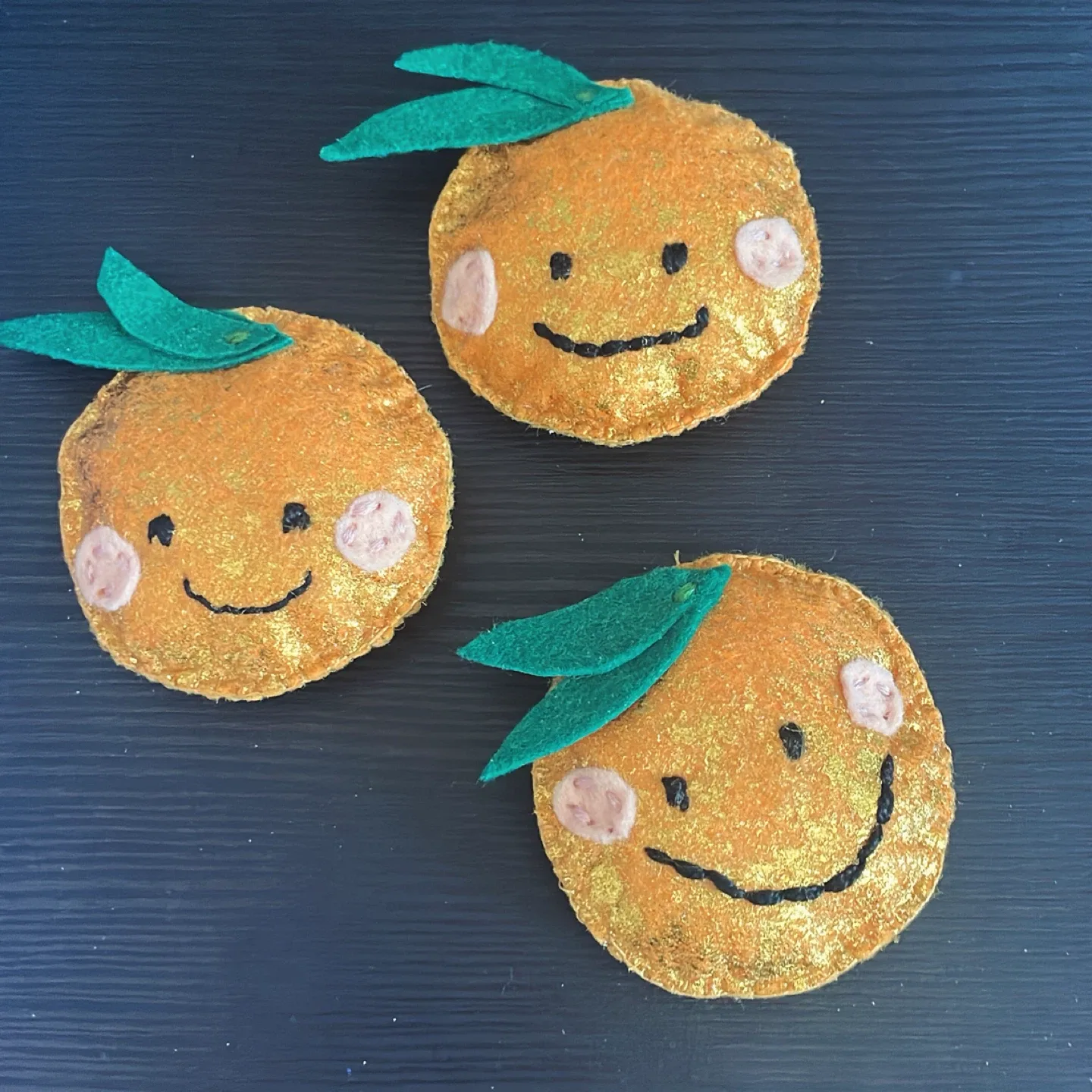 Orange Felt Plushies - Set of 3 thumbnail