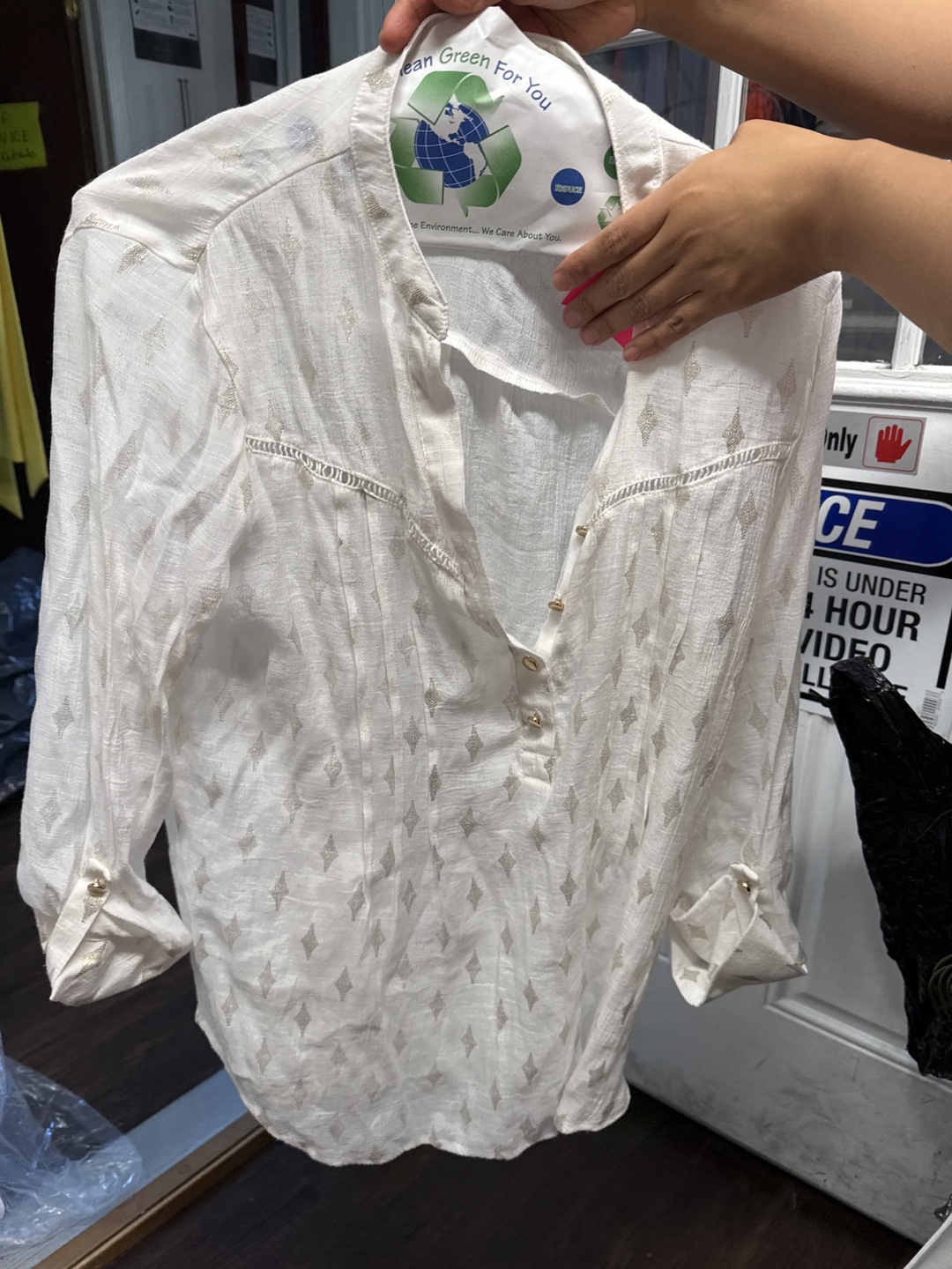 White Blouse with Gold Pattern - photo 4