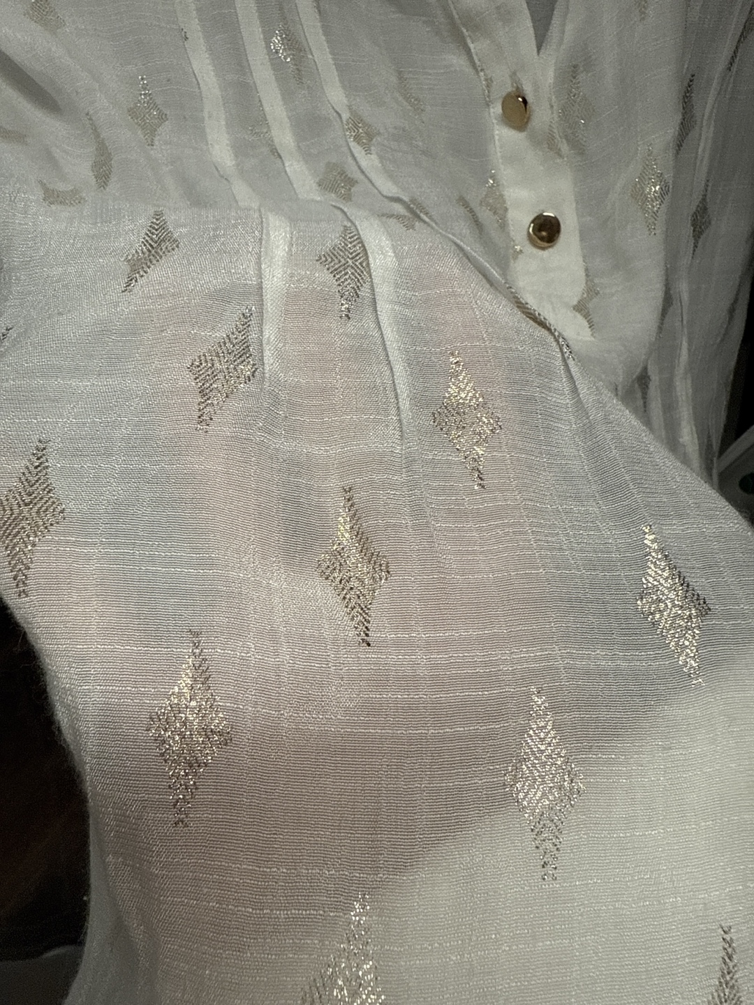 White Blouse with Gold Pattern - photo 3
