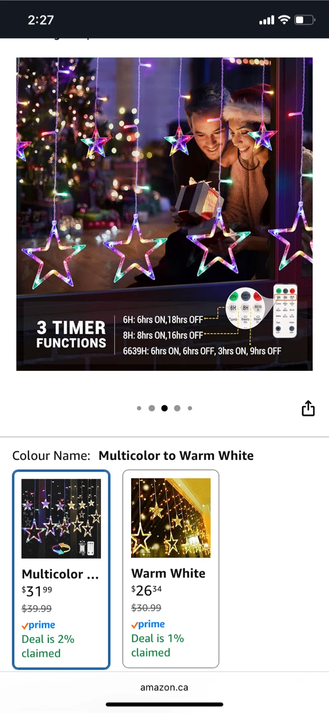 6.6ft Star Curtain Lights 3boxes - photo 3