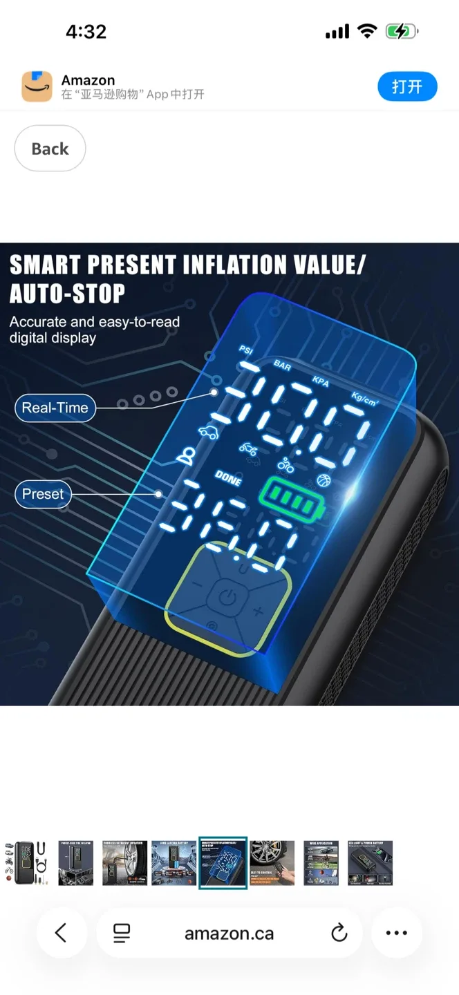 Portable Air Compressor Pump - Digital Display image indicator(4)