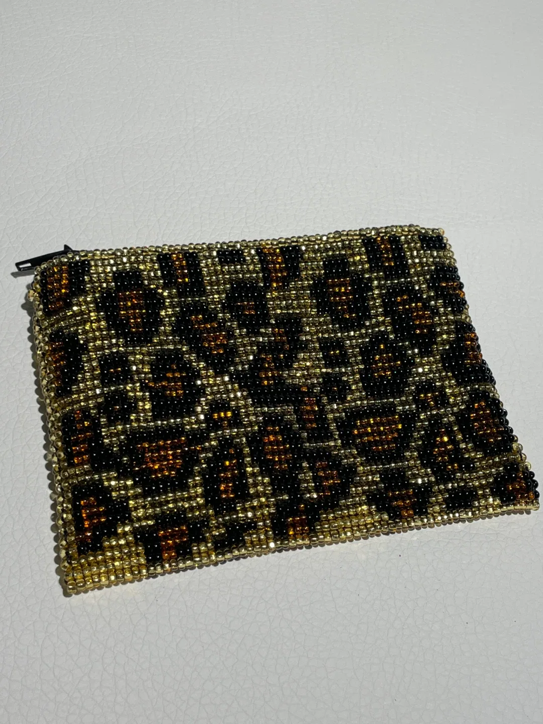 Leopard Print Beaded Coin Purse thumbnail