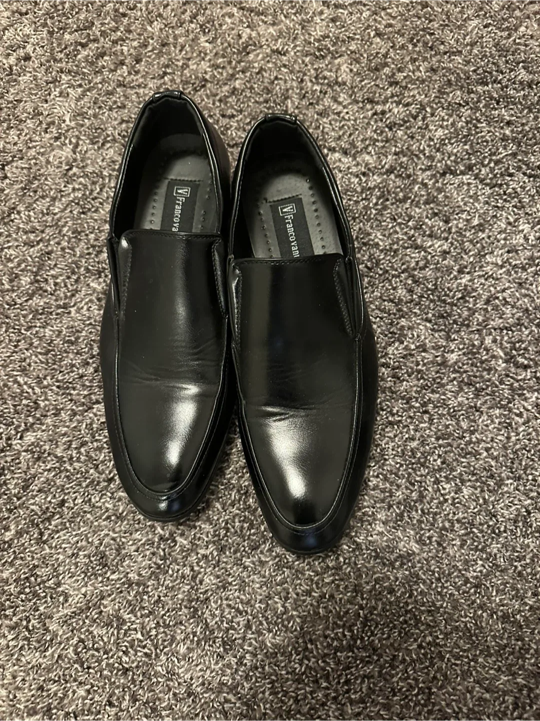 FRANCO VANNI Men's Black Dress Shoes