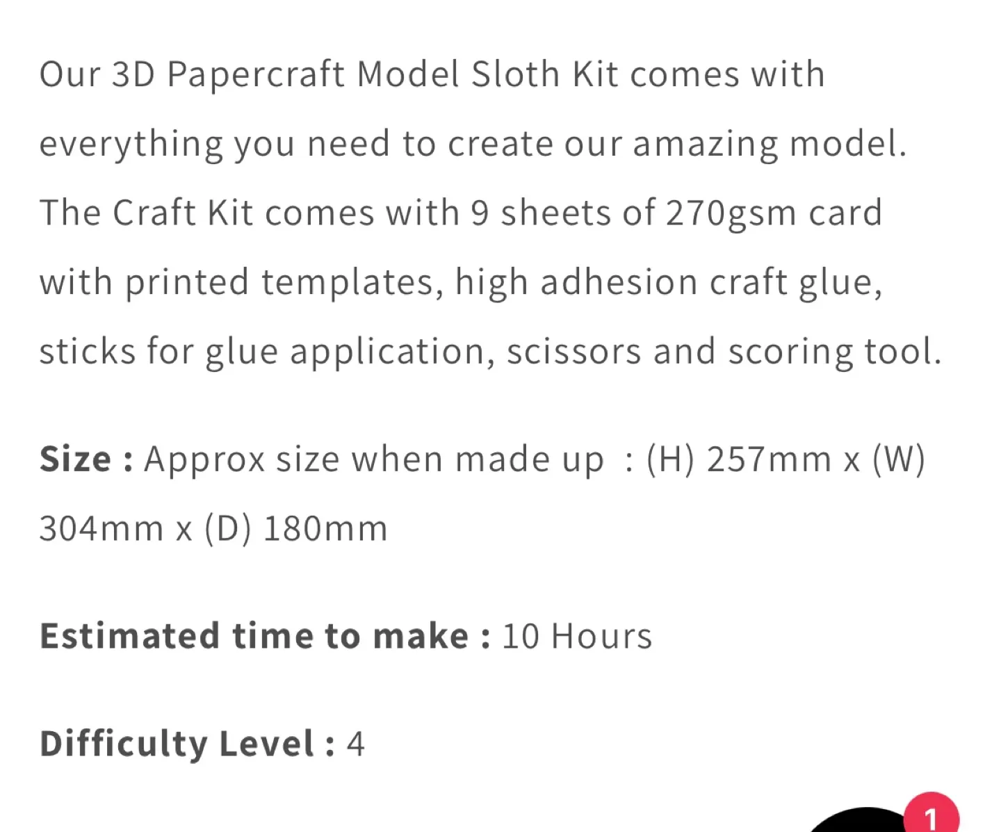 3D Papercraft Sloth Model Kit image indicator(2)