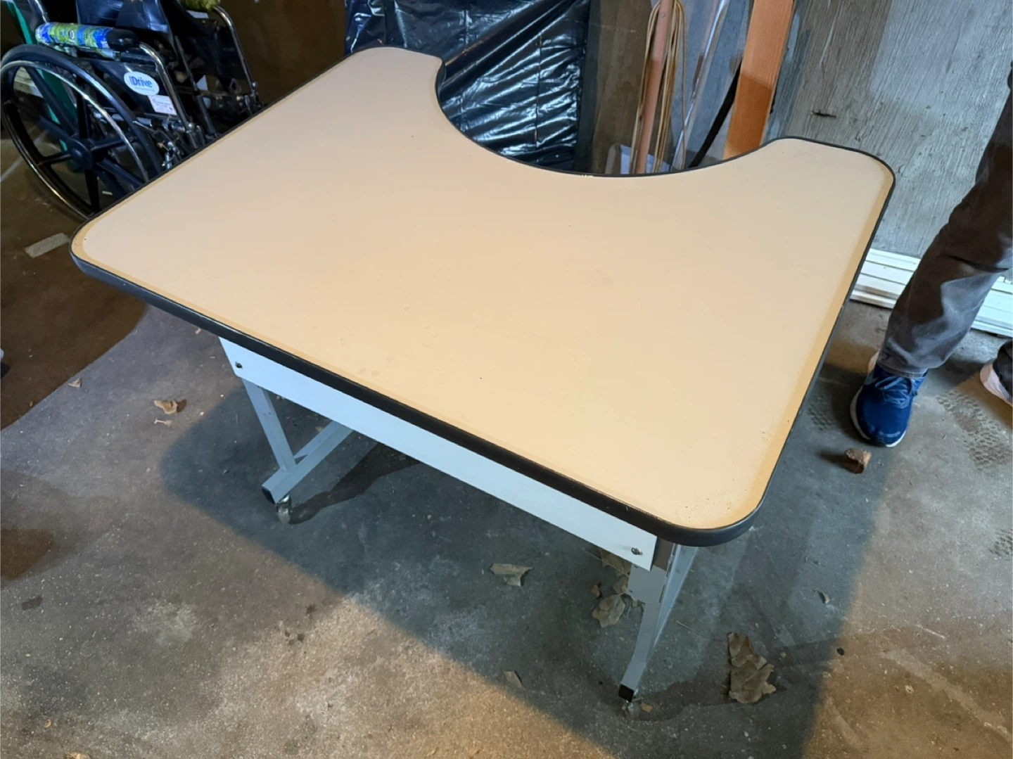 Adjustable Height Table with Cutout
