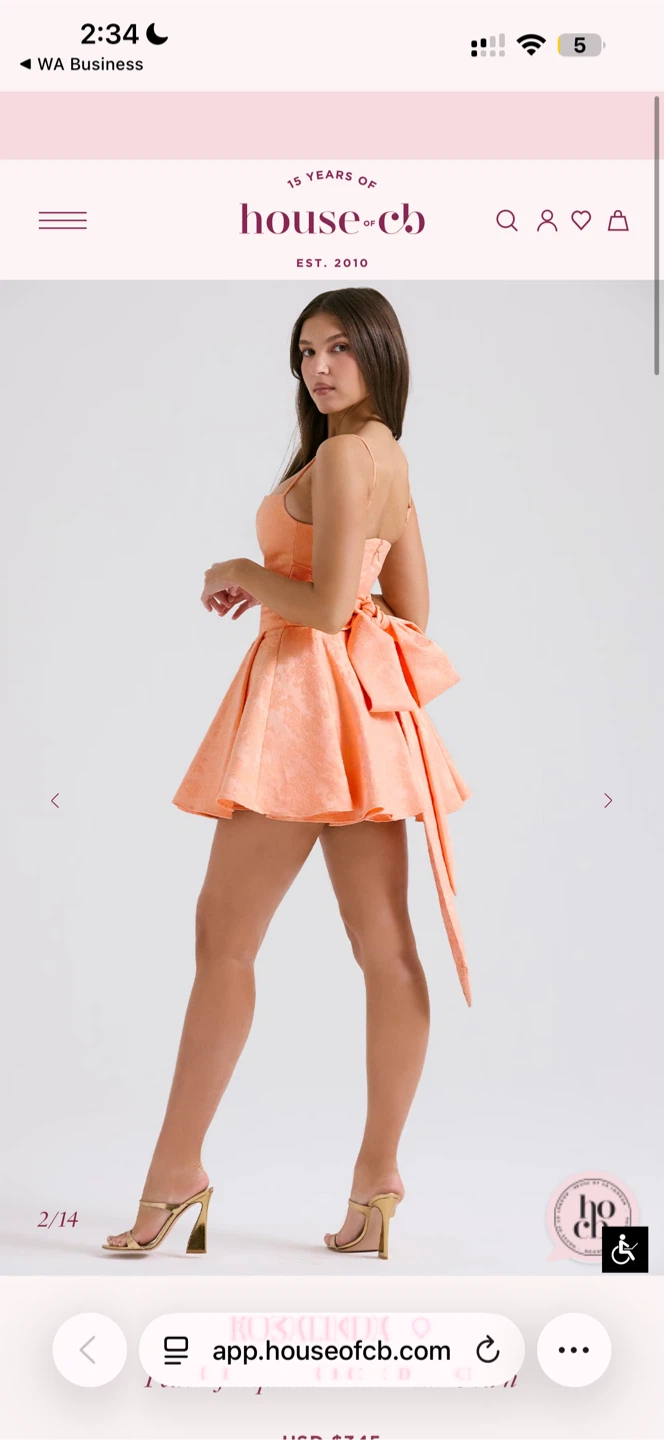 House of CB Peach Mini Dress