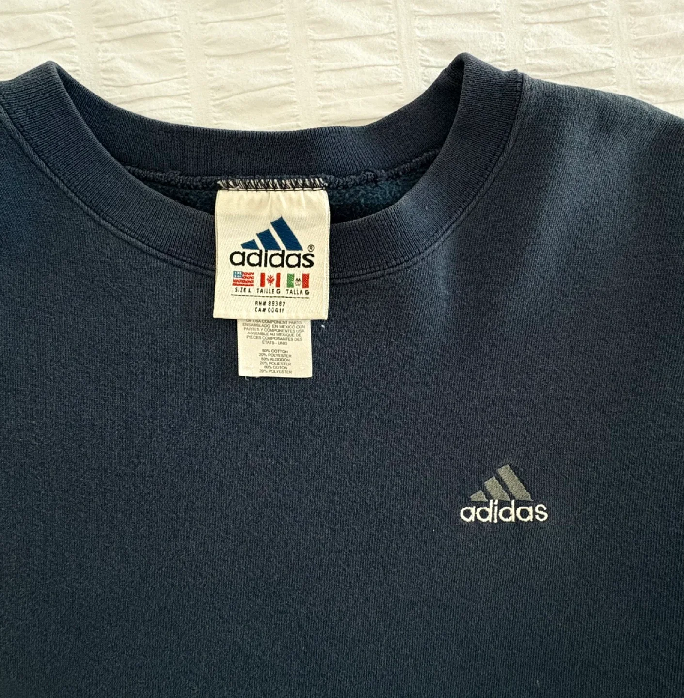 Adidas Navy Blue Crewneck Sweatshirt image indicator(2)