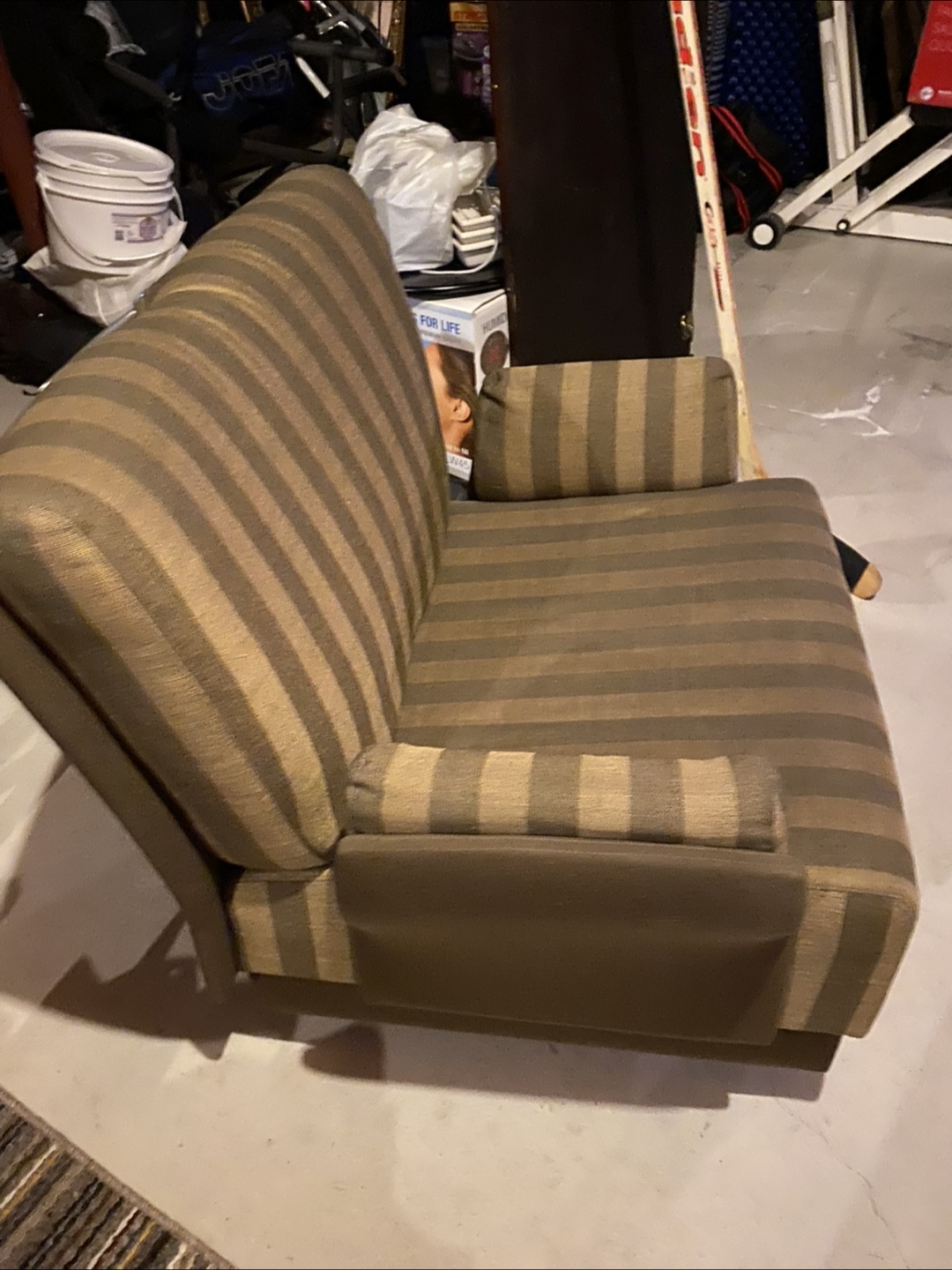 Striped Armchair - Brown & Gold