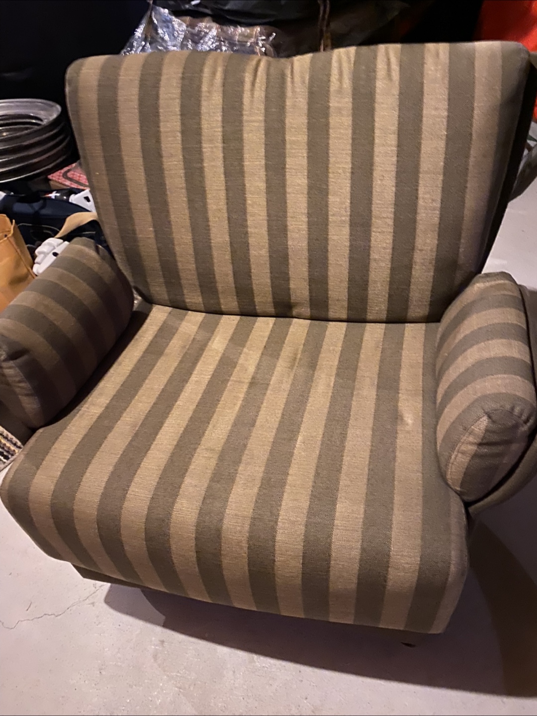 Striped Armchair - Brown & Gold - photo 2