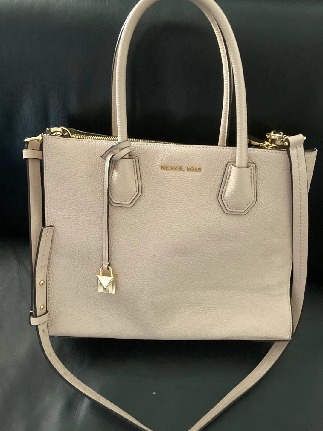 Michael Kors Mercer Leather Crossbody Bag - Soft Pink Gold - photo 2