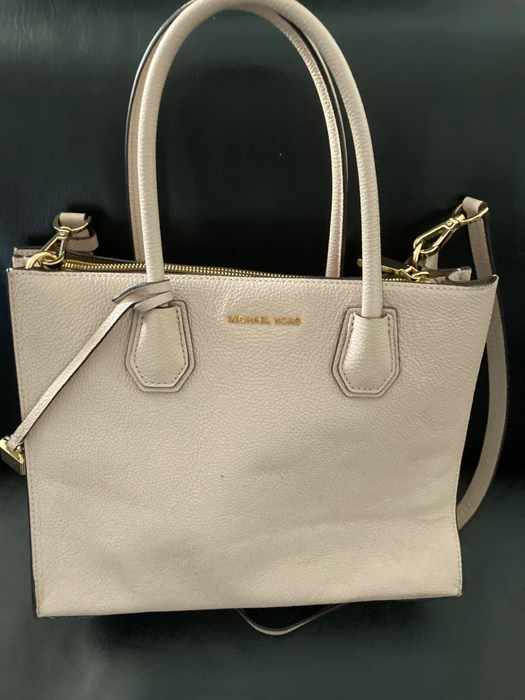 Michael Kors Mercer Leather Crossbody Bag - Soft Pink Gold