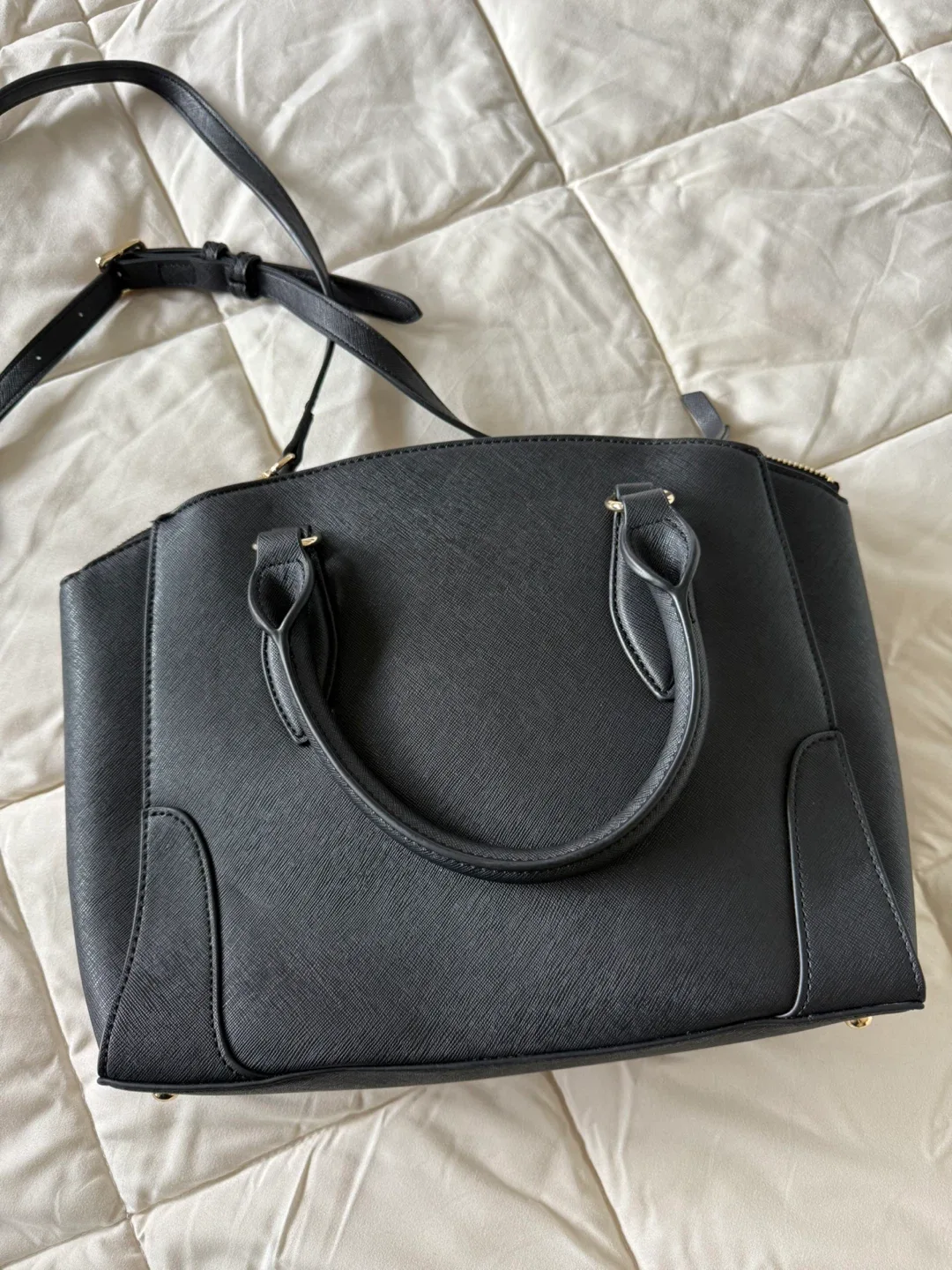 Nine West Black Satchel Crossbody Purse image indicator(3)