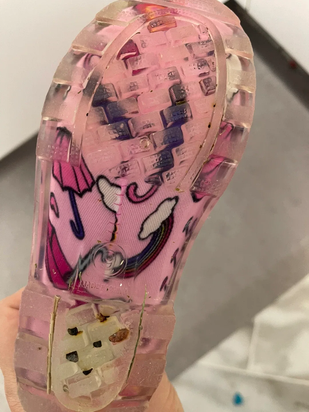 Pink Patterned Rain Boots size 9 image indicator(2)