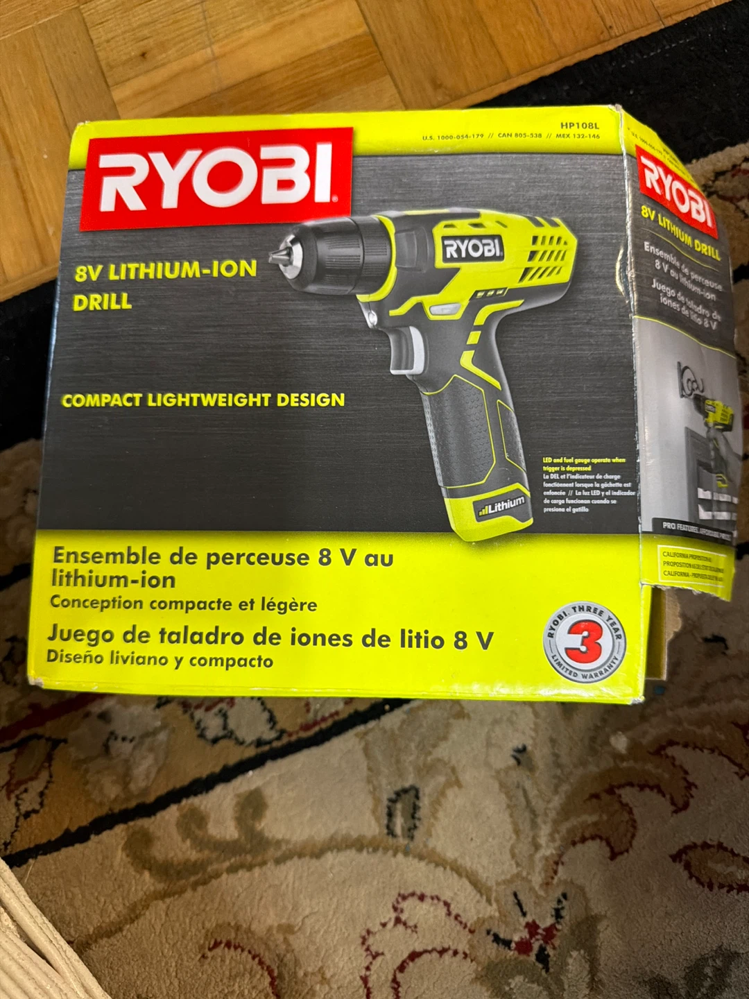 Ryobi 8V Lithium-Ion Drill Kit + 40-Piece Drill Set