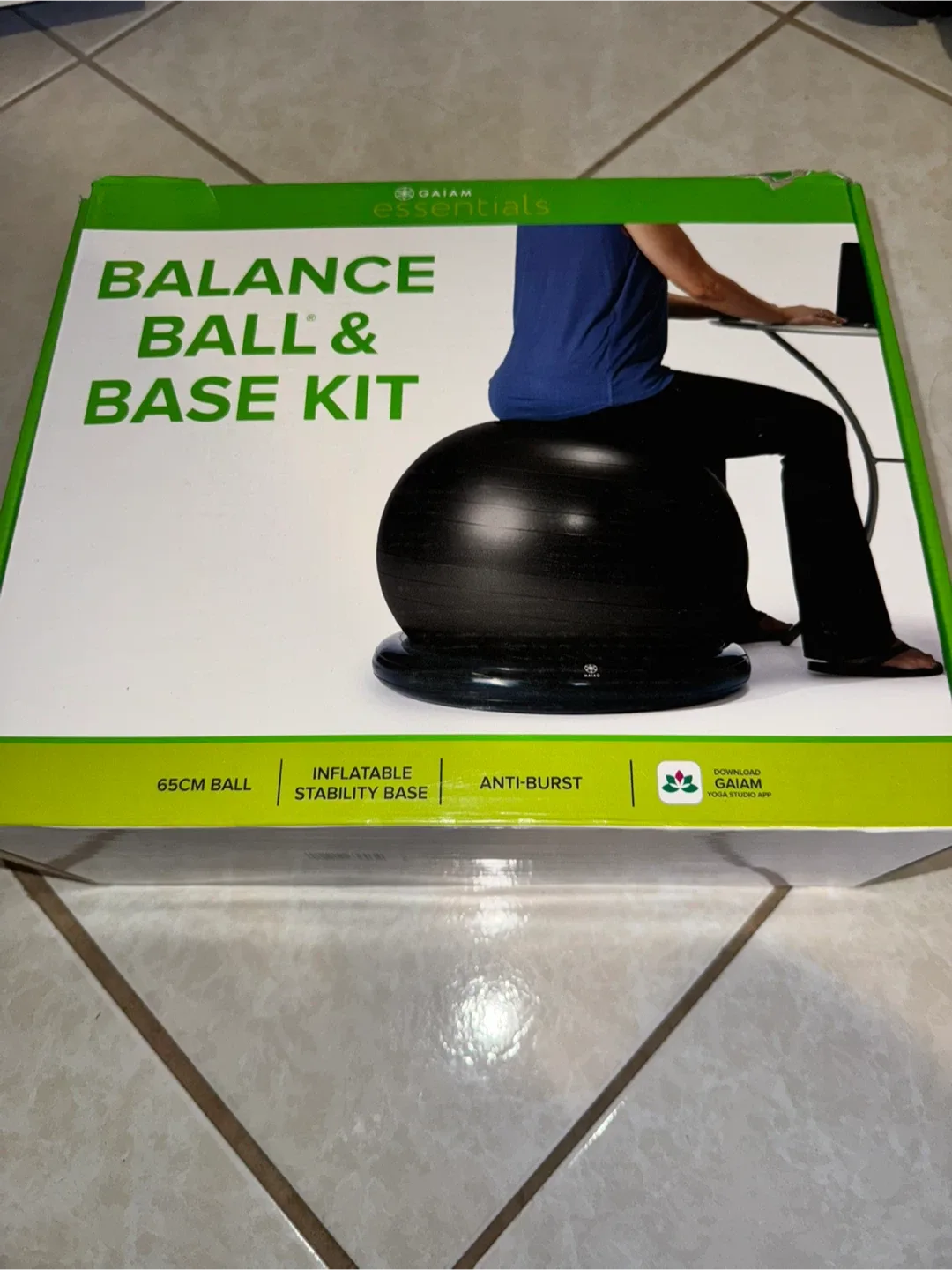 Gaiam Balance Ball & Base Kit - 65cm - New in Box thumbnail