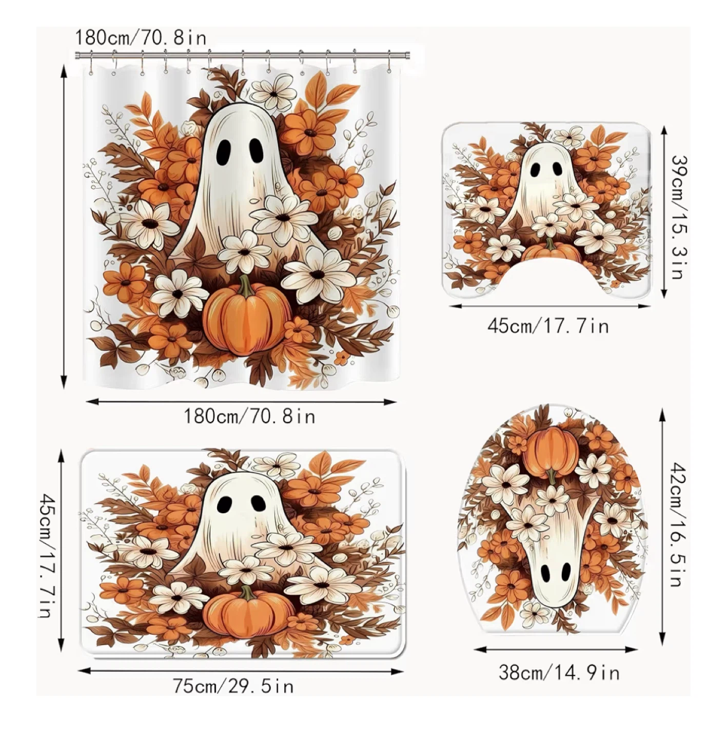 Halloween Ghost Bathroom Set (4-Piece) - photo 2
