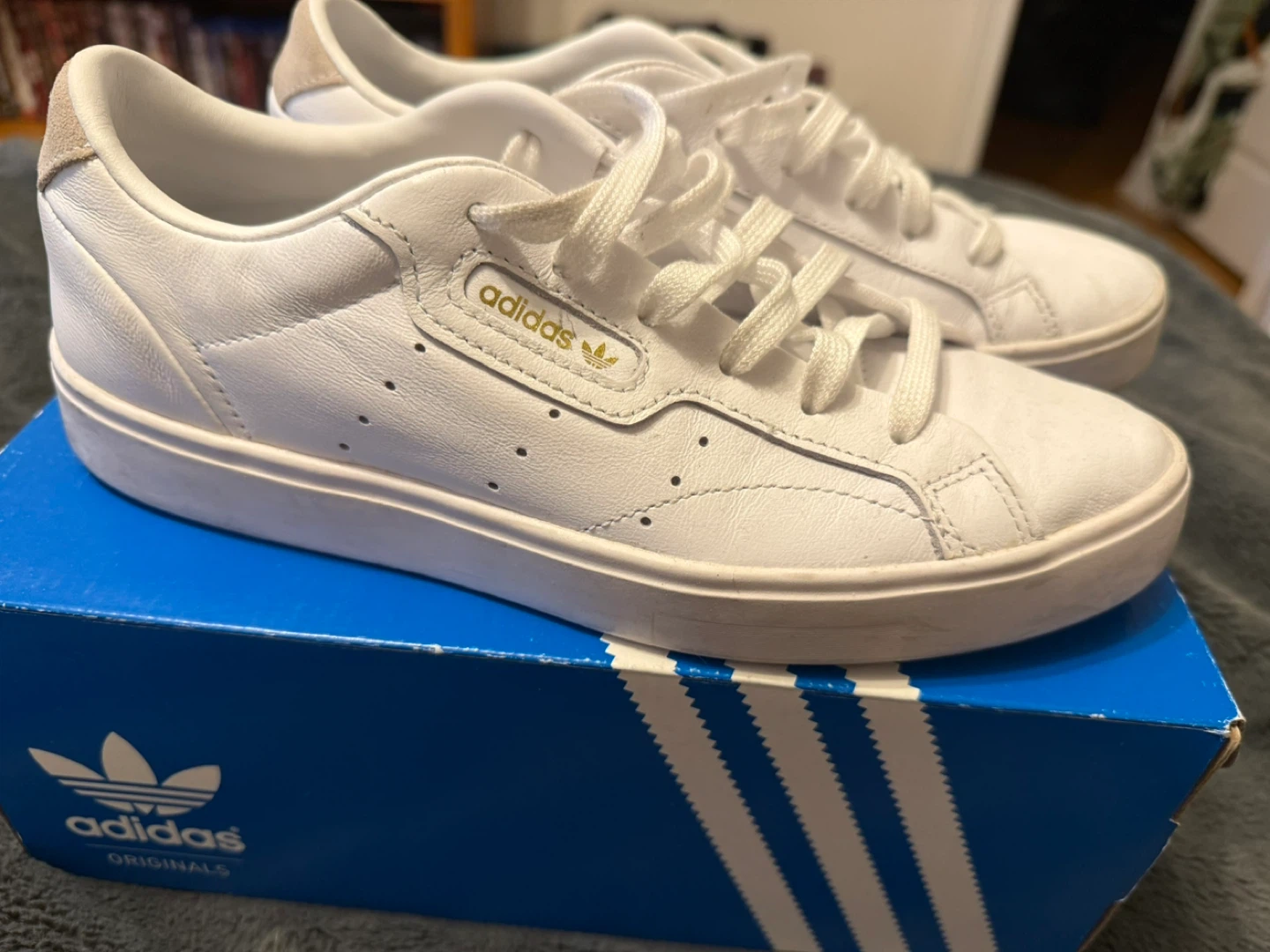 Adidas Sleek Leather Sneakers - White