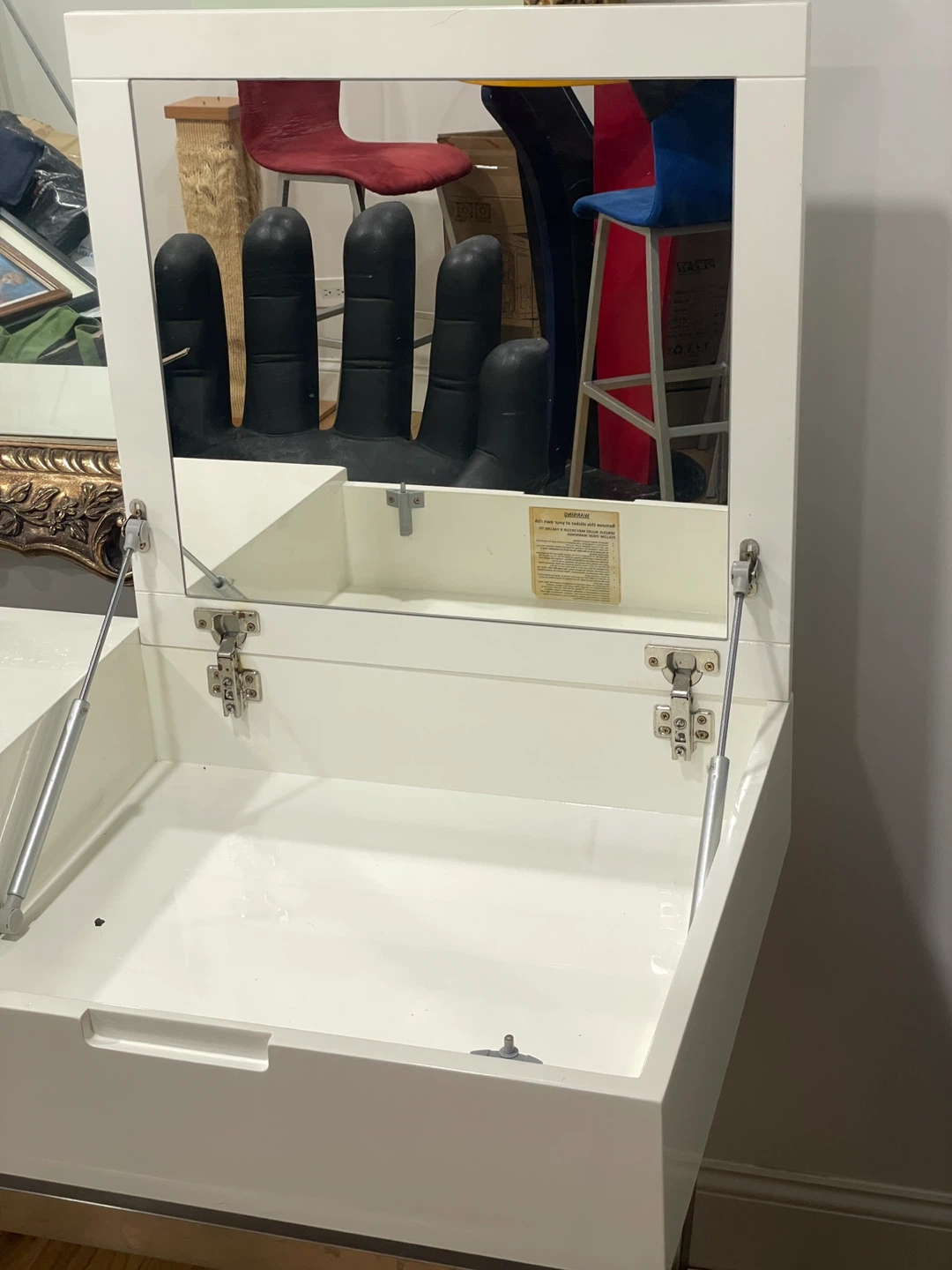 White Vanity Desk with Mirror - photo 3