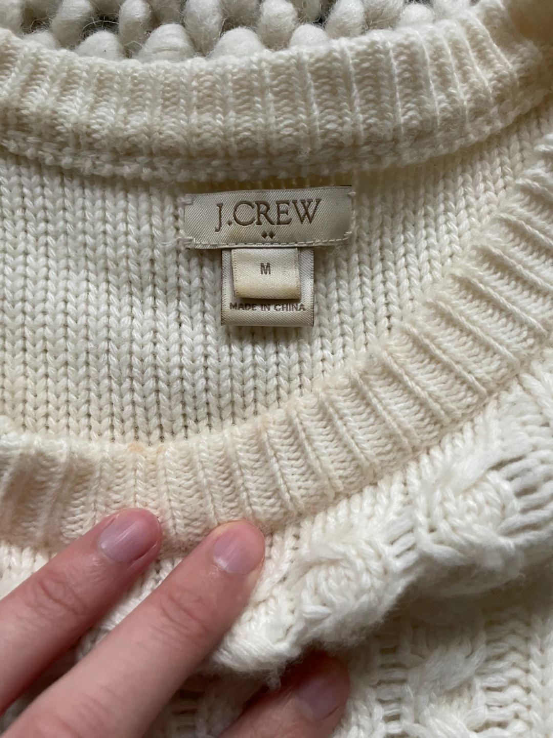 J.Crew Cream Cable Knit Sweater - Size M - photo 2