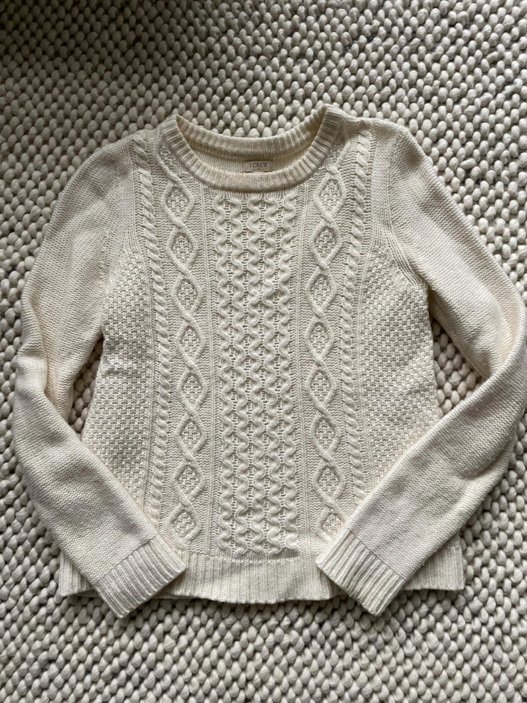 J.Crew Cream Cable Knit Sweater - Size M