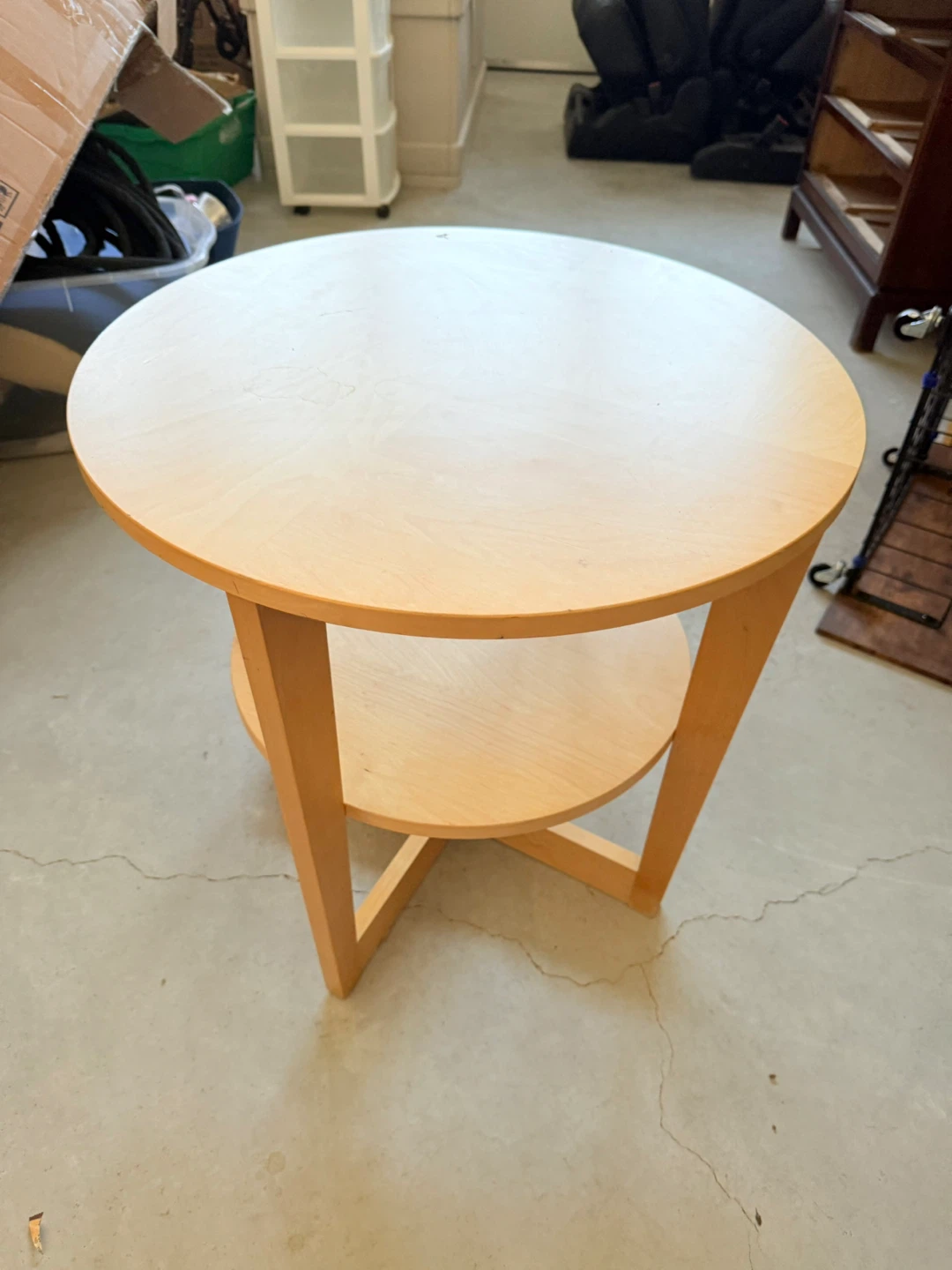 Round Wooden Side Table size 24” x 24”