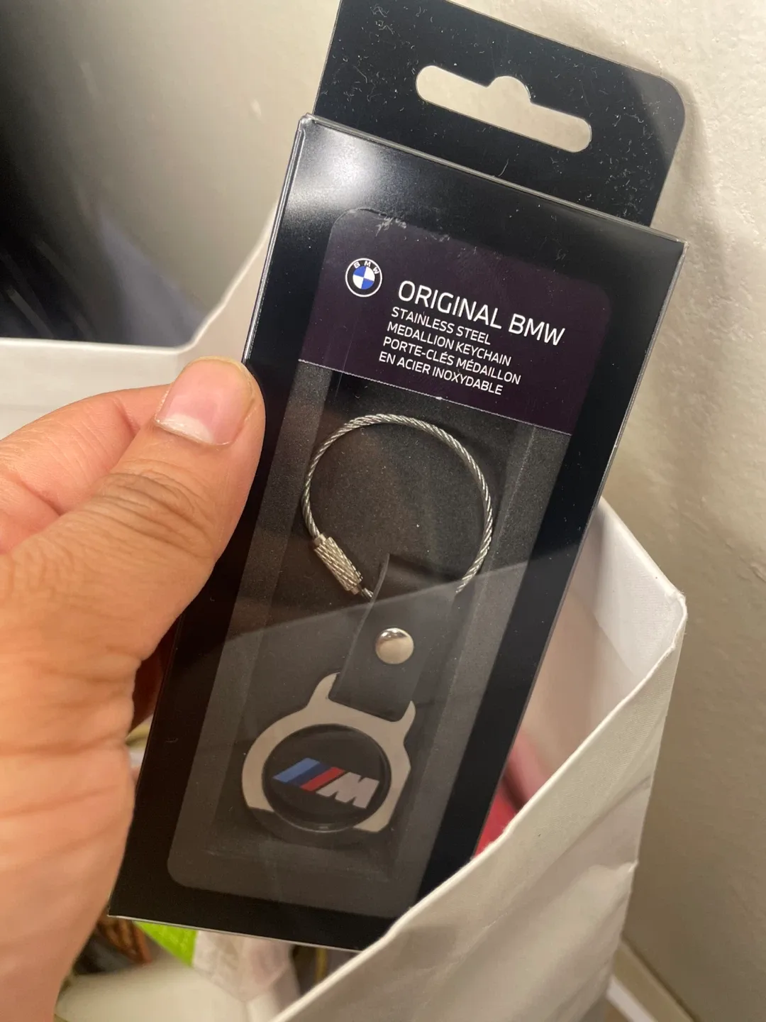 New Original BMW Stainless Steel Medallion Keychain